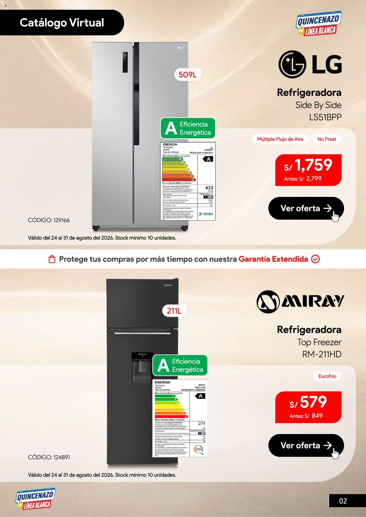 Catálogo Hiraoka válido desde 24/08/2026 | Página: 3 | Productos: Congelador