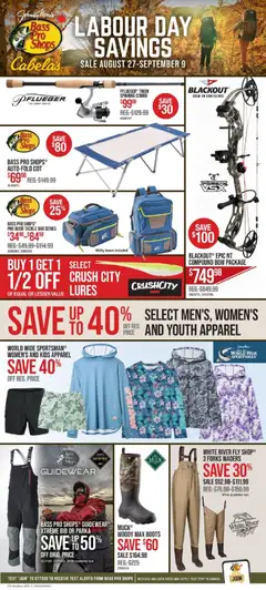 Preview of Cabelas weekly flyer / circulaire from shop Cabelas valid from Aug 27, 2026