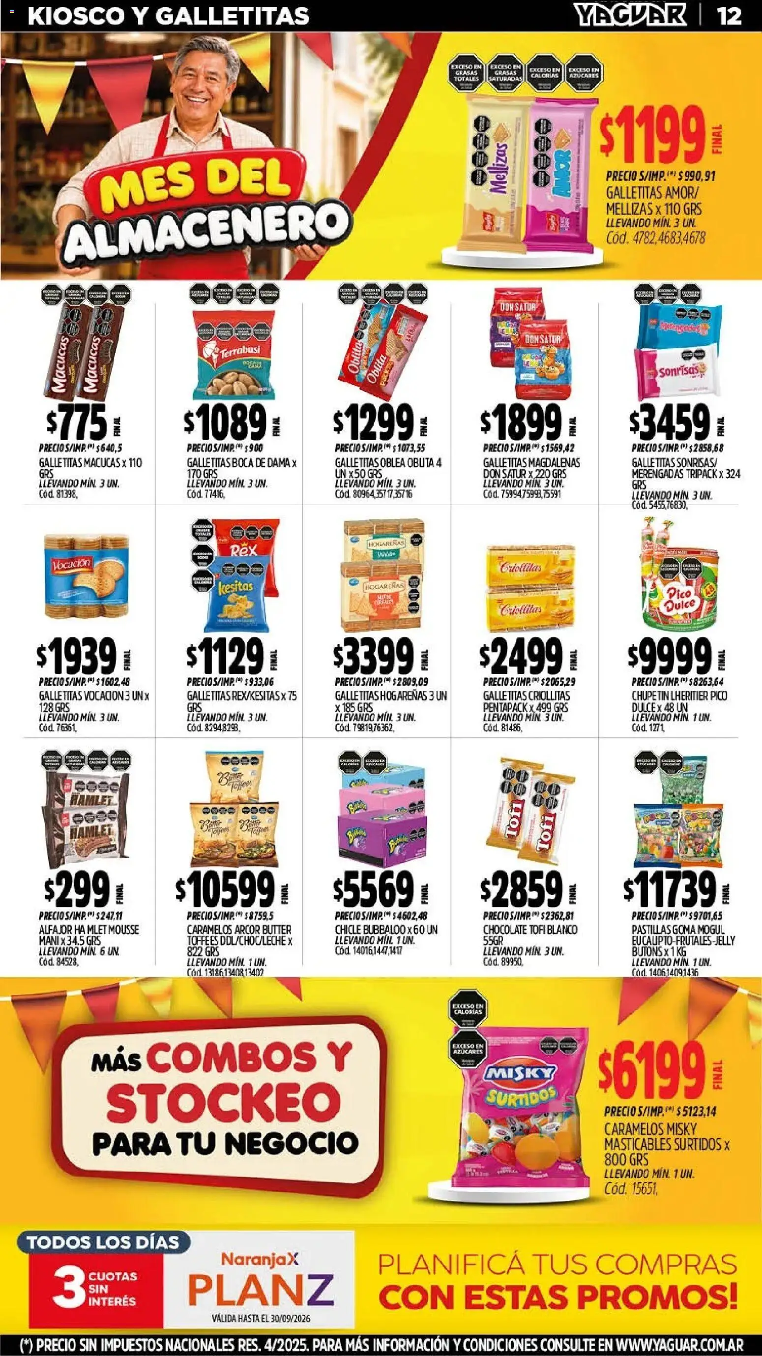 Yaguar - Oferta Semanal Córdoba │ válido desde el 28/09/2026 | Página: 12 | Productos: Galletitas, Mani, Mousse, Chocolate