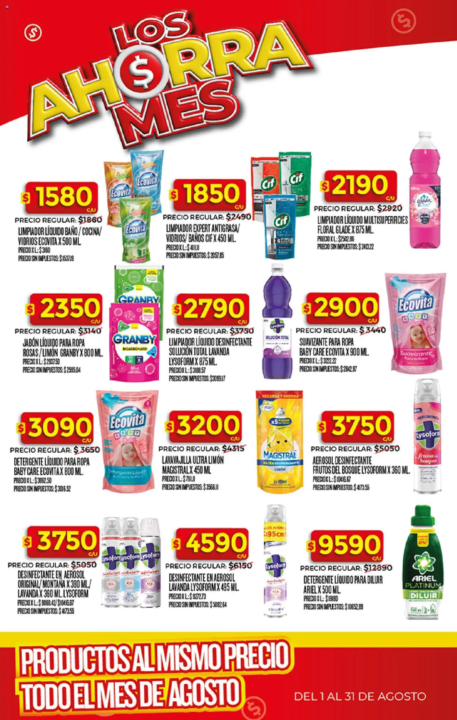 Supermercado DIA Ahorra Mes - Agosto │ válido desde el 03/08/2026 | Página: 12 | Productos: Baño, Jabón líquido, Detergente, Ropa