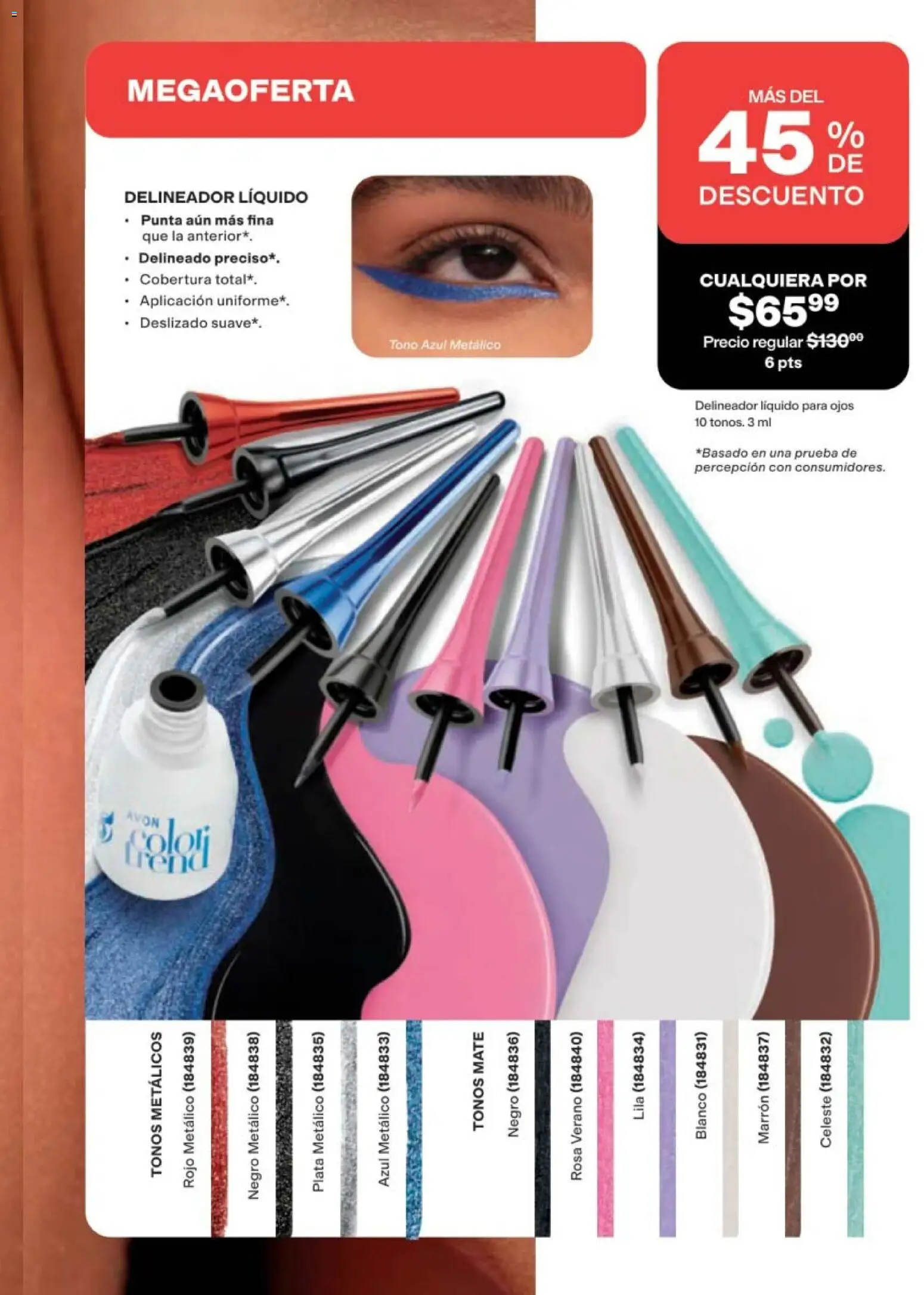 Nuevas ofertas de AVON válidas en toda la República Mexicana desde el 11/09/2026. ¡Encuentra las mejores ofertas en AVON campaña 14 2026! | Página: 57 | Productos: Mate, Delineador