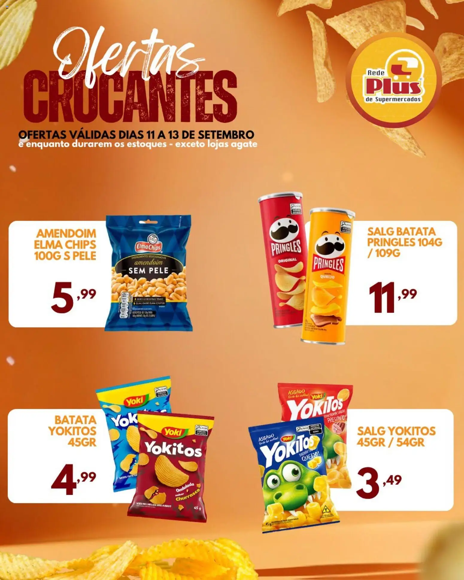 Rede Plus Supermercados Folheto - válido de 11/09/2026 | Página: 2 | Produtos: Amendoim, Elma Chips, Presunto, Batata