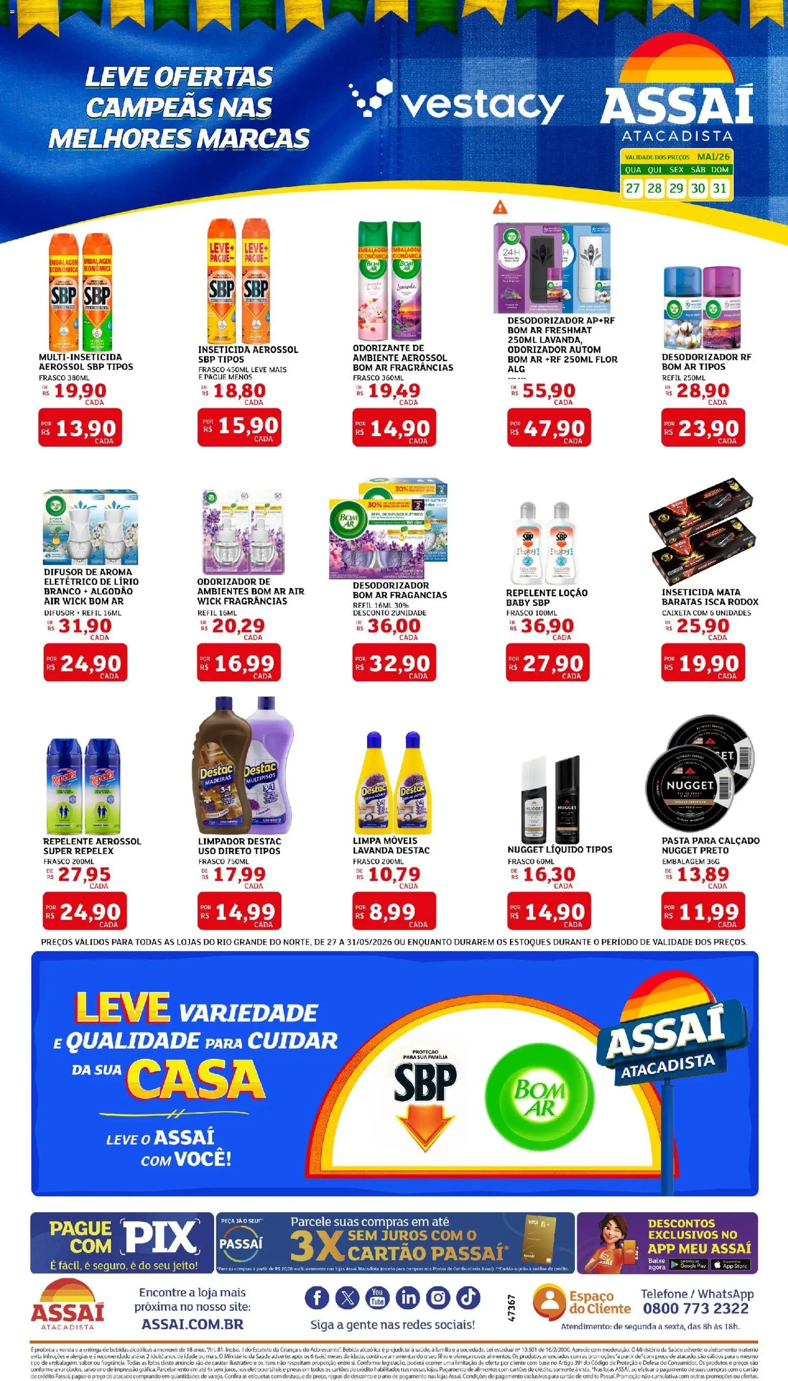 Assaí Atacadista Folheto - válido de 27.05.2026 | Página: 1 | Produtos: Difusor, Bebida, Repelente, Inseticida