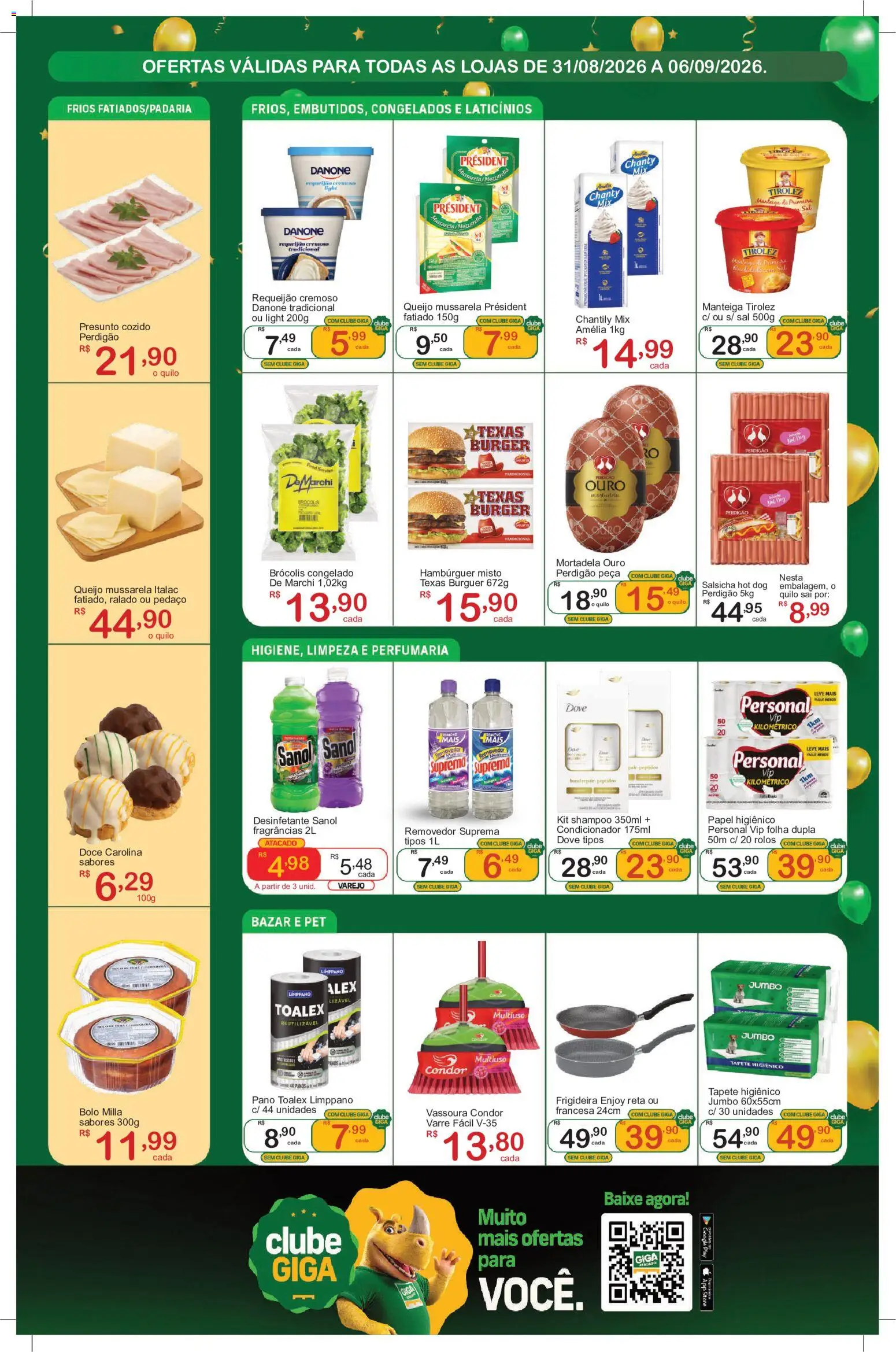 GIGA Atacado Folheto - válido de 31/08/2026 | Página: 3 | Produtos: Shampoo, Presunto, Bolo, Mussarela