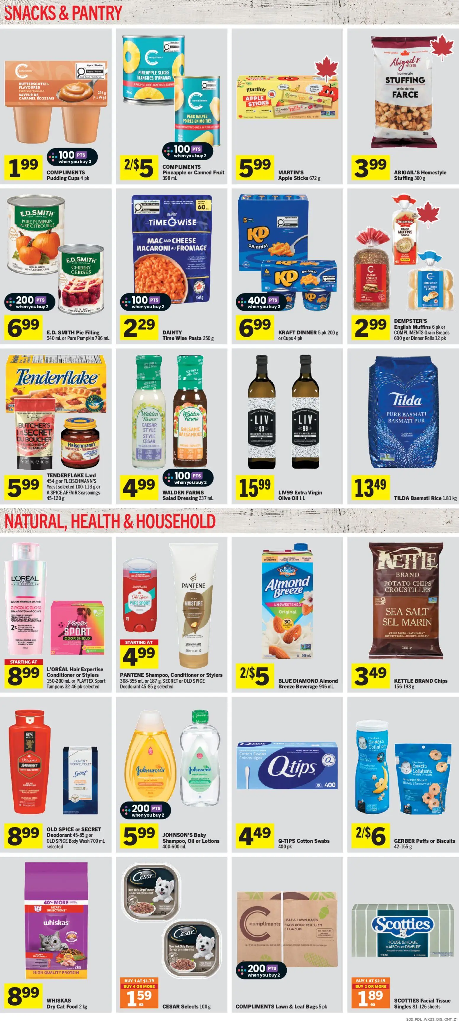 Foodland flyer valid from Oct 1, 2026 | Page: 6 | Products: Salad, Pudding, Tampons, Pumpkin