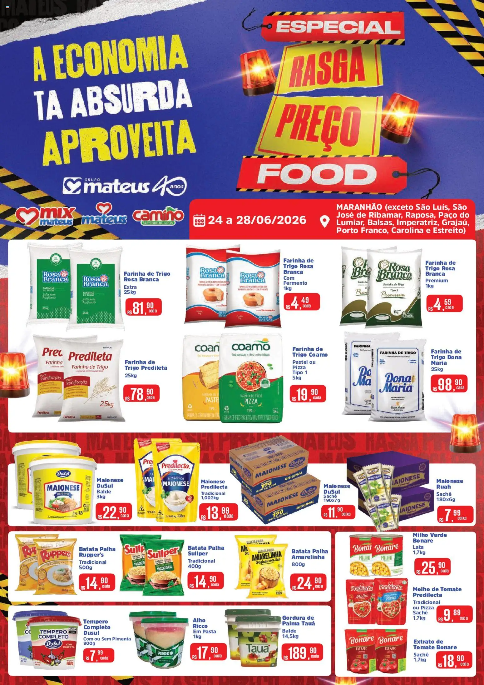 Mateus Folheto - válido de 24/06/2026 | Página: 1 | Produtos: Alho, Milho verde, Batata palha, Batata