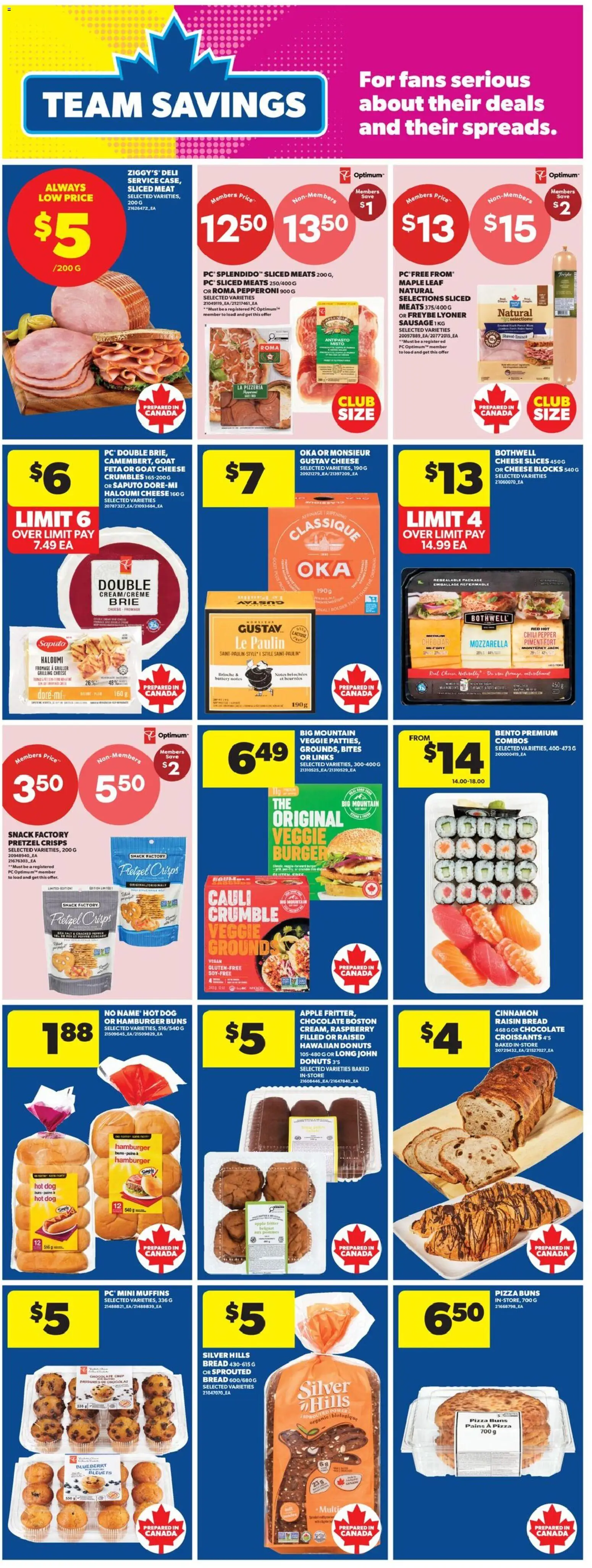 Real Canadian Superstore flyer valid from Jul 9, 2026 | Page: 13 | Products: PC, Cheese, Bread, Pizza