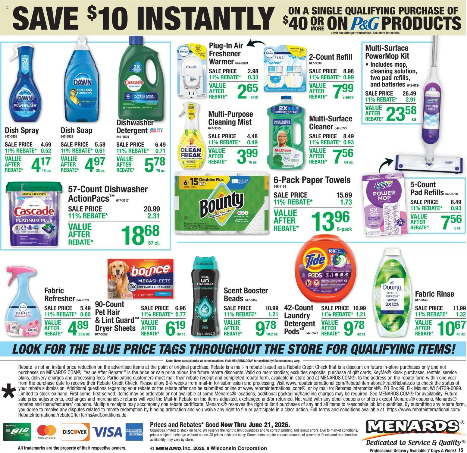 Menards Weekly Ad - valid from 11.06.2026 | Page: 22 | Products: Detergent, Date, Dryer, Dishwasher
