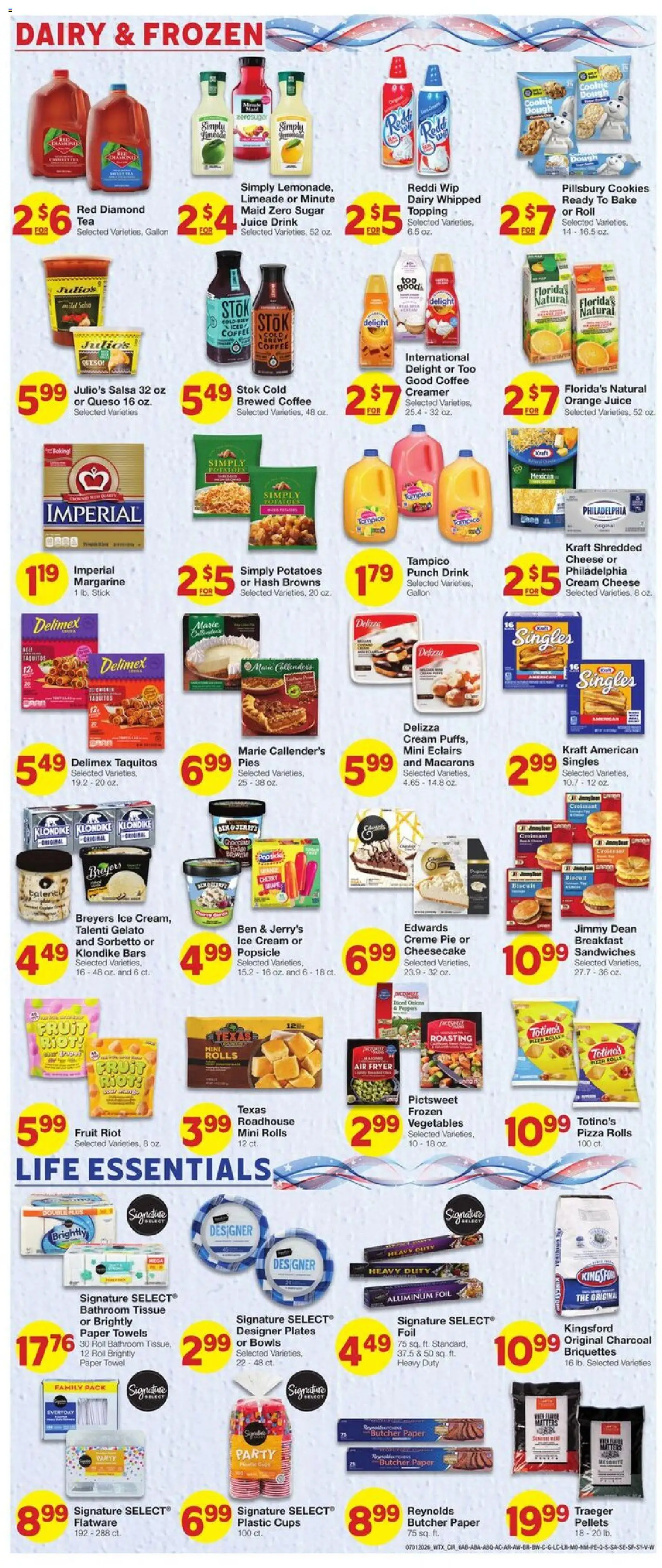United Supermarkets Weekly Ad - valid from 07/01/2026 | Page: 6 | Products: Fryer, Peppers, Pizza, Cheesecake