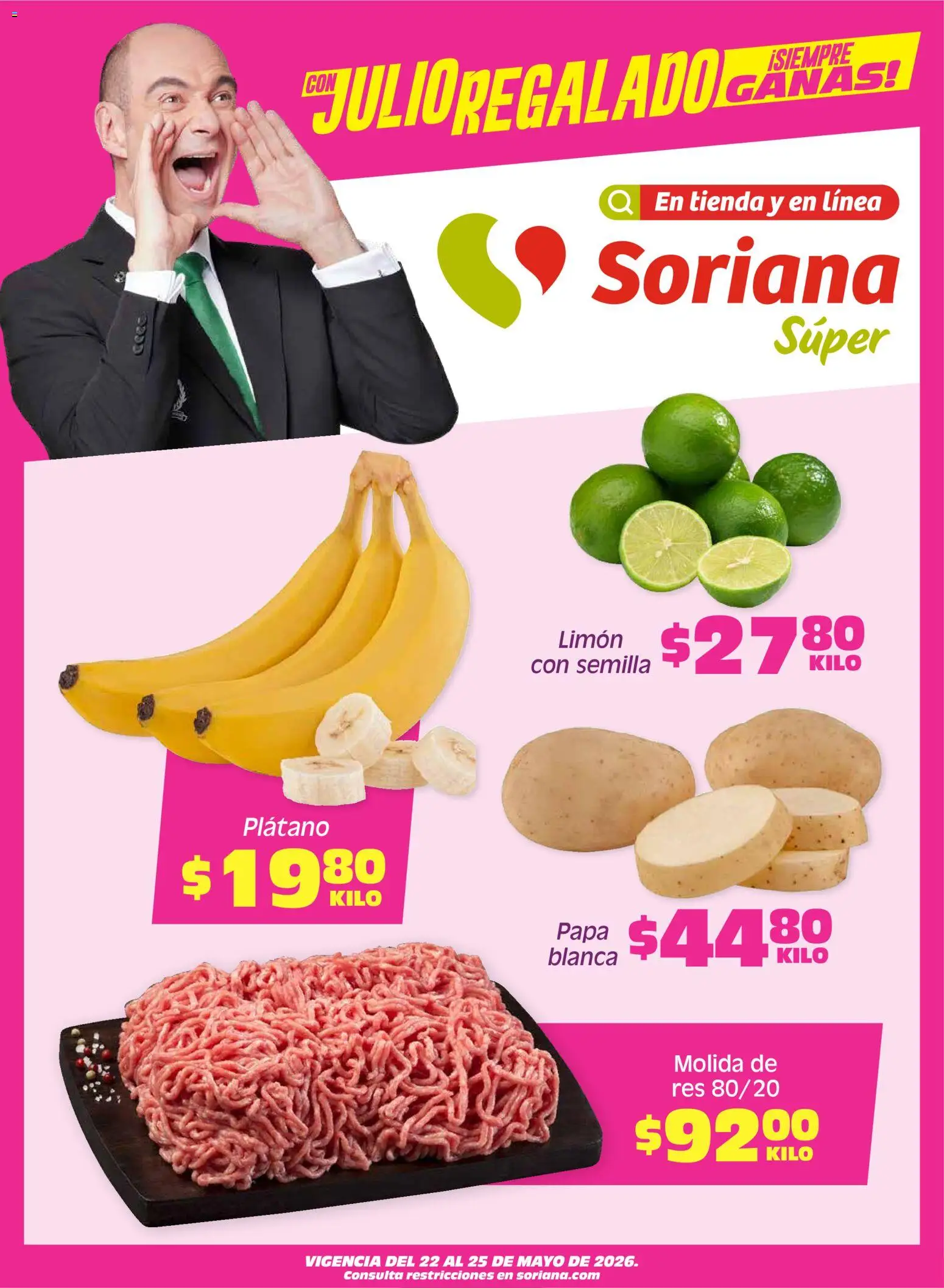 Nuevas ofertas de Soriana válidas en toda la República Mexicana desde el 22.05.2026. ¡Encuentra las mejores ofertas en Soriana Fin de Semana Súper: BCS, Son y Sin! | Página: 1