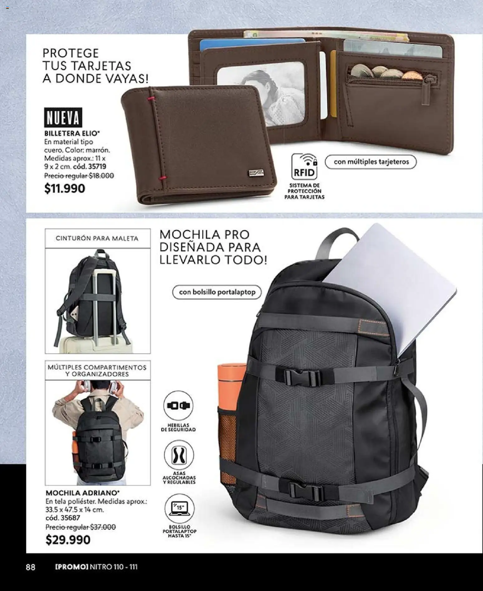 Catálogo CyZone Campaña 14 │ válido desde el 16.08.2026 | Página: 88 | Productos: Mochila, Billetera, Maleta, Cinturón