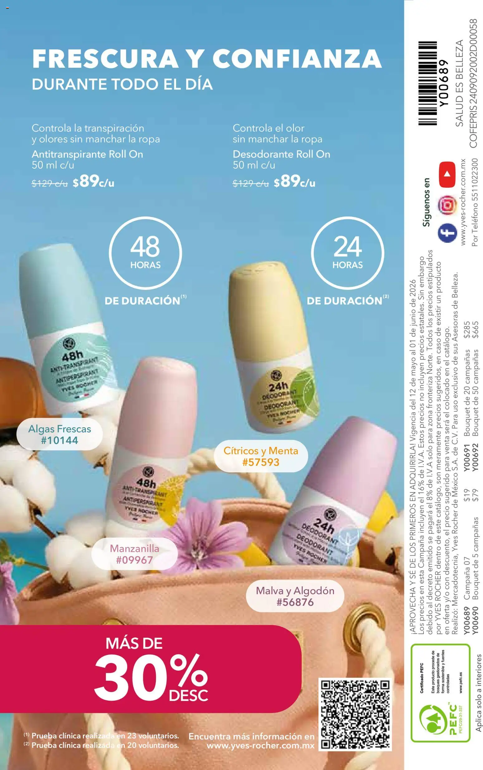 Nuevas ofertas de Yves Rocher válidas en toda la República Mexicana desde el 12.05.2026. ¡Encuentra las mejores ofertas en Yves Rocher campaña 7 2026! | Página: 118 | Productos: Desodorante, Algodón, Teléfono, Campana