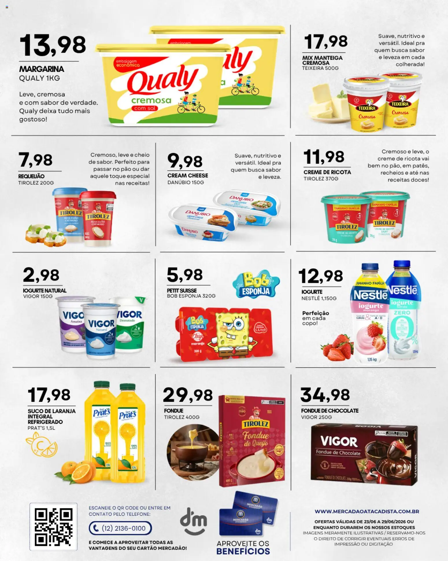 Mercadão Atacadista Folheto - válido de 23/06/2026 | Página: 3 | Produtos: Iogurte, Pão, Ricota, Ameixa