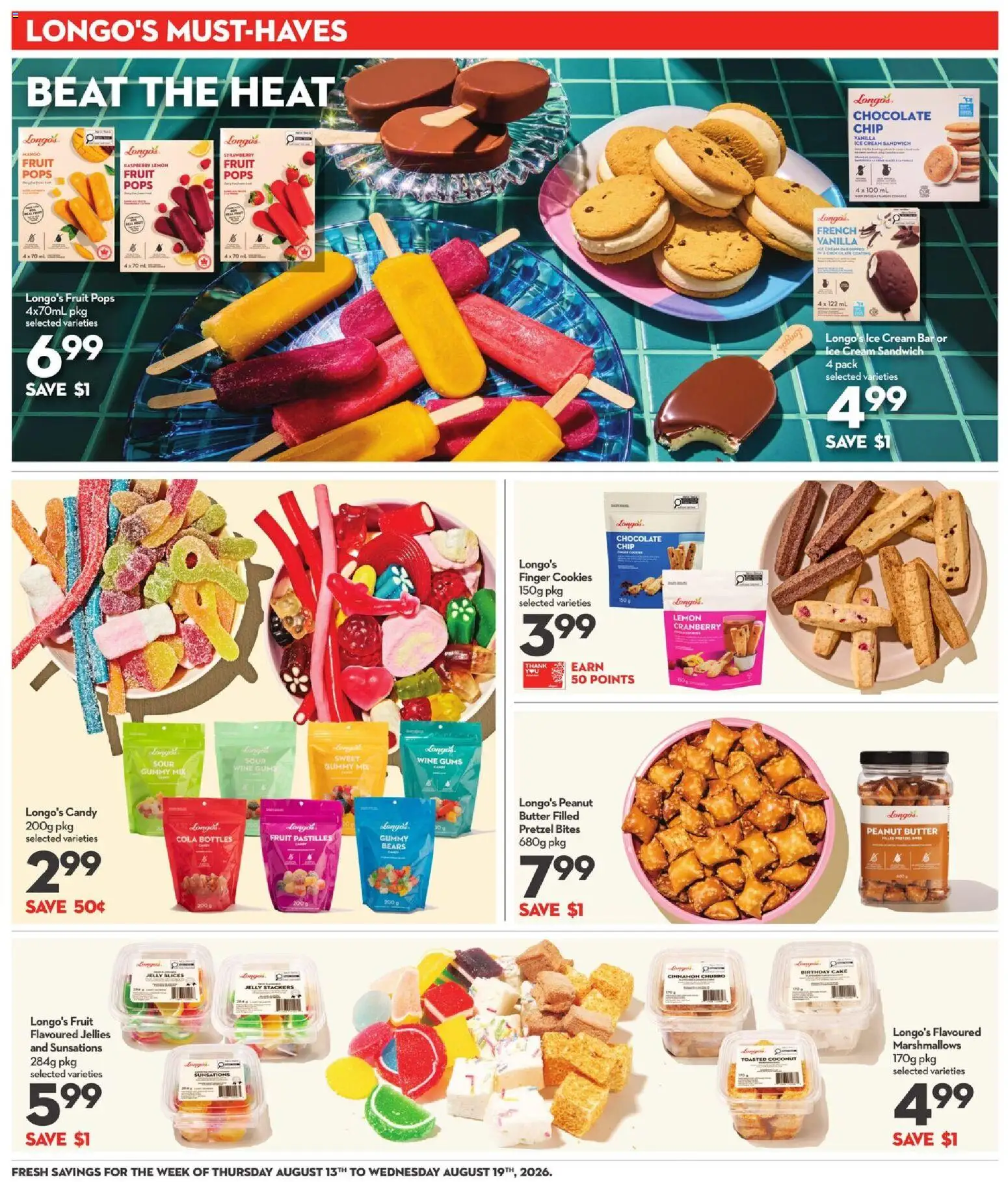 Longo's flyer valid from Aug 13, 2026 | Page: 14 | Products: Coconut, Fruit, Cake, Butter