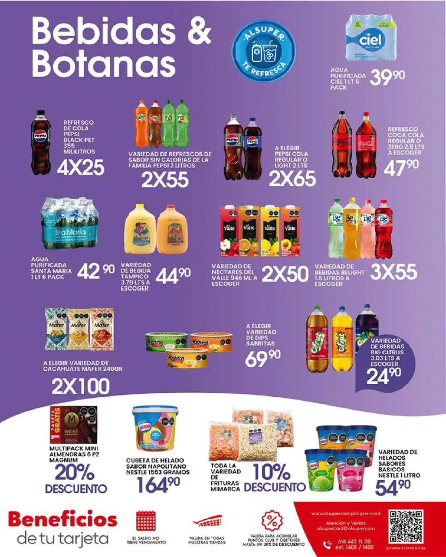 Nuevas ofertas de Alsuper válidas en toda la República Mexicana desde el 19.05.2026. ¡Encuentra las mejores ofertas en Alsuper folleto Chihuahua-Ciudad! | Página: 7 | Productos: Almendras, Refresco, Agua, Helado