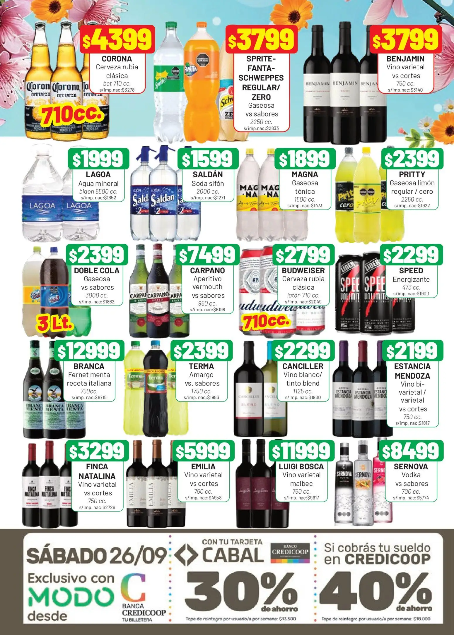 Almacor catálogo │ válido desde el 24/09/2026 | Página: 7 | Productos: Vodka, Gaseosa, Limón, Agua mineral