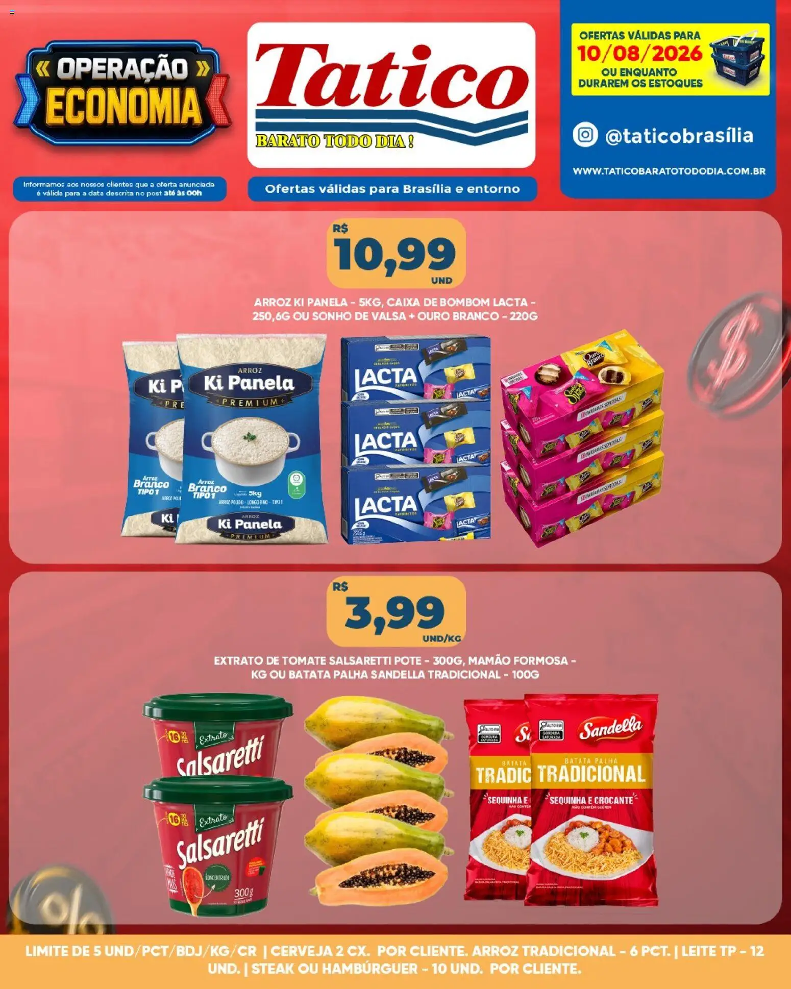 Tatico Folheto - válido de 10/08/2026 | Página: 5 | Produtos: Sonho, Cerveja, Arroz, Extrato de tomate