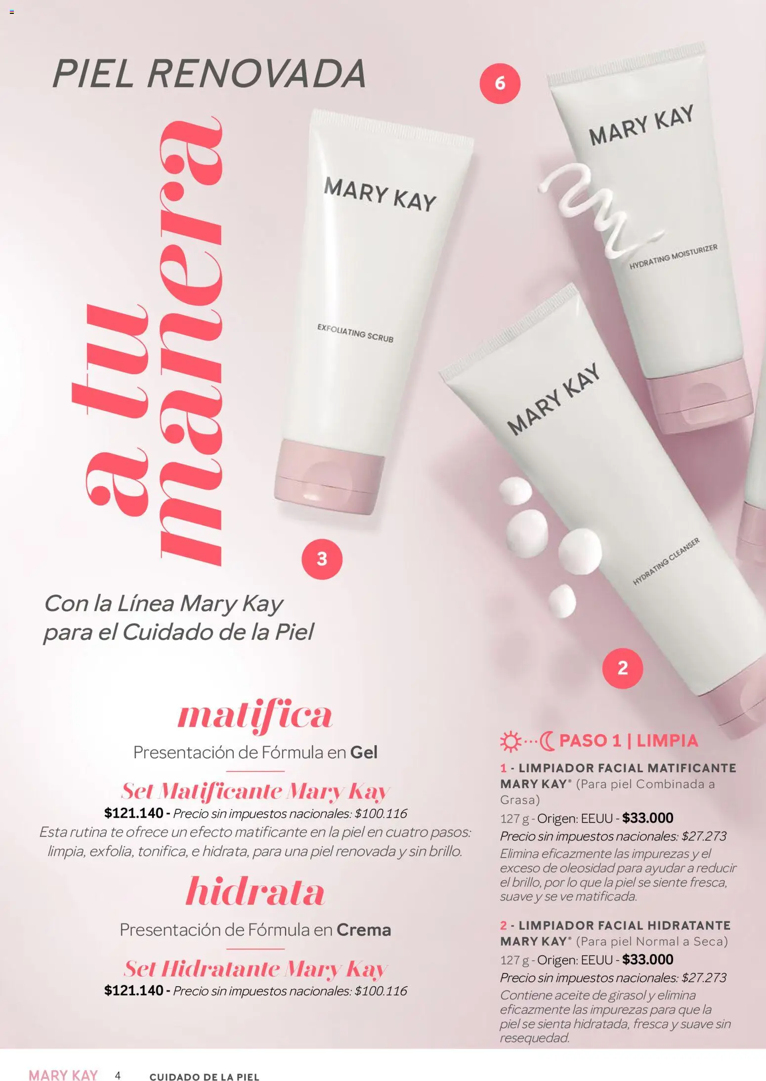 Mary Kay catálogo │ válido desde el 01/08/2026 | Página: 4 | Productos: Aceite, Té, Limpiador, Limpiador facial
