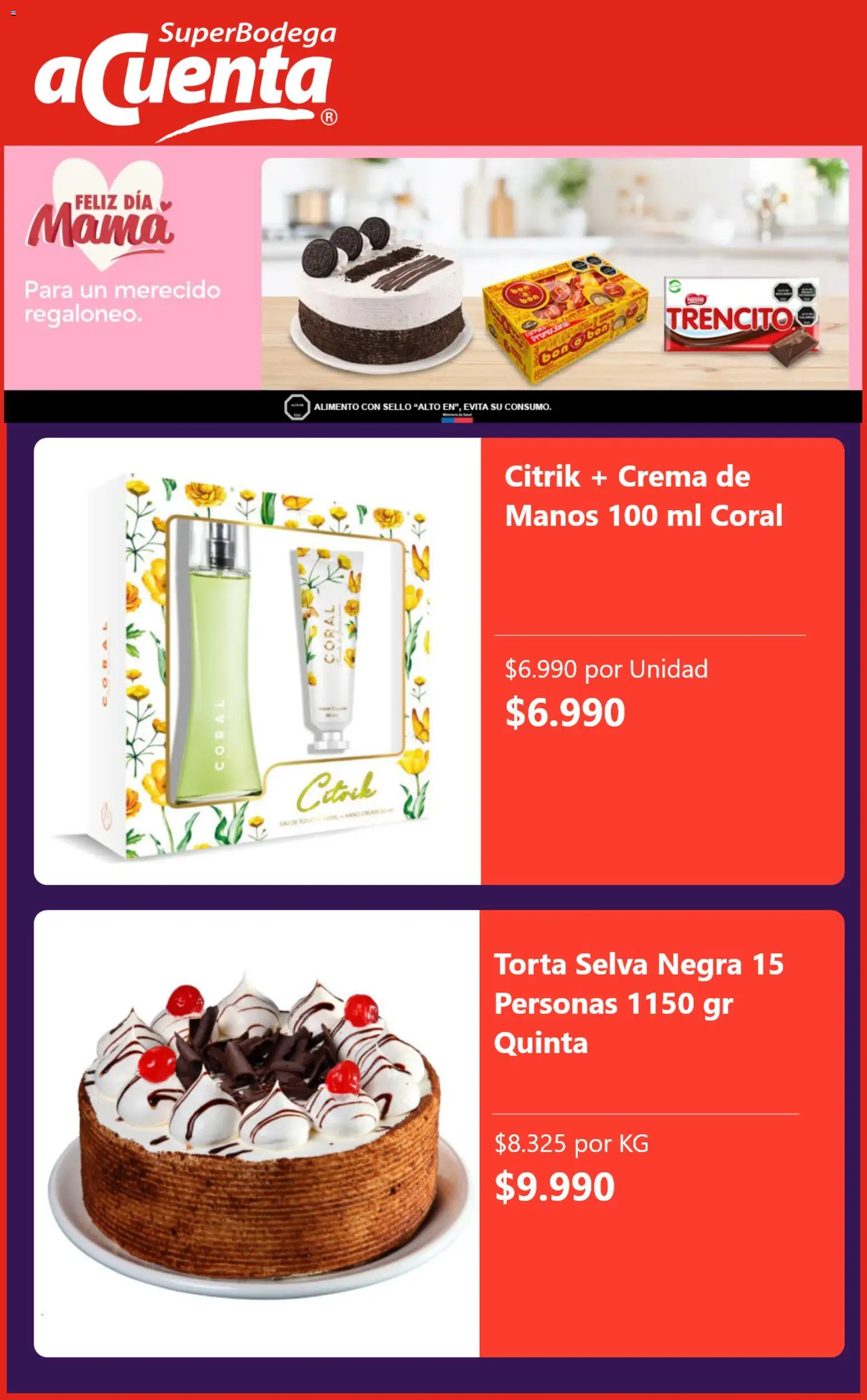 Super Bodega aCuenta Ofertas  │ válido desde el 22.04.2026 | Página: 3 | Productos: Torta, Crema de manos, Crema