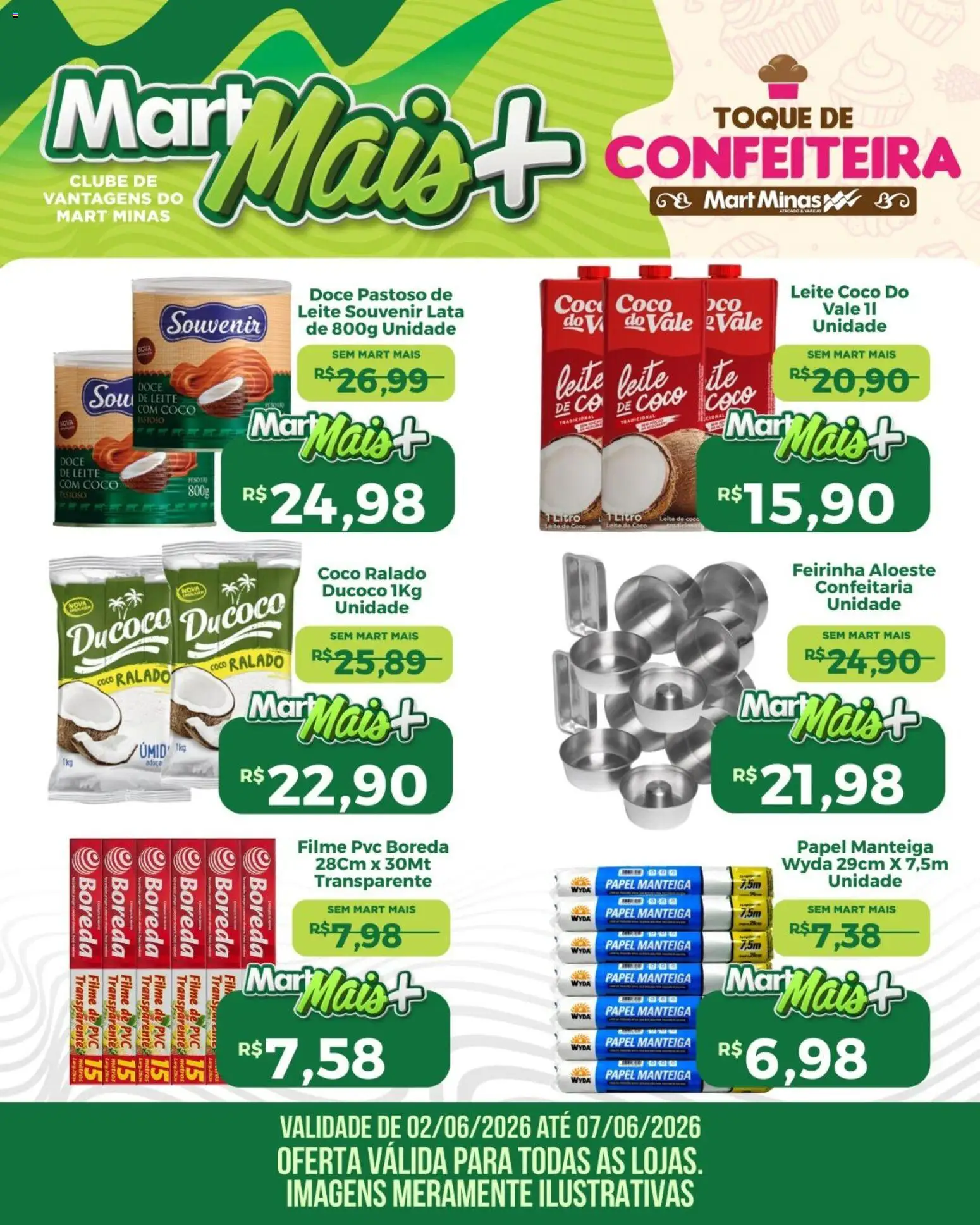 Mart Minas Folheto - válido de 02.06.2026 | Página: 2 | Produtos: Coco, Leite, Manteiga, Doce de leite