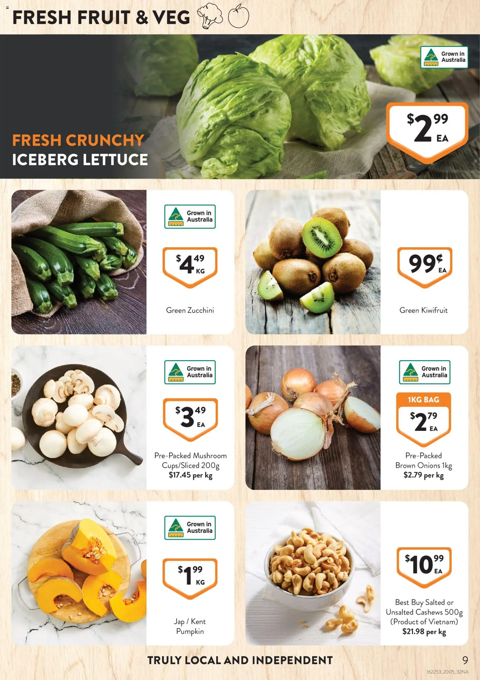 Foodworks catalogue - valid from 20.05.2026 | Page: 9 | Products: Lettuce, Kiwifruit, Onions, Zucchini