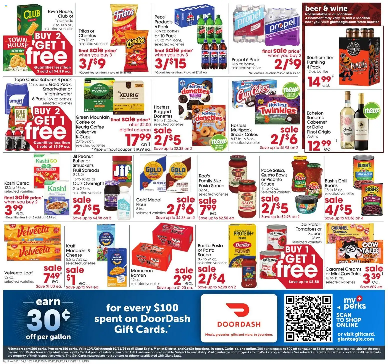 Giant Eagle Weekly Ad - valid from 10/01/2026 | Page: 8 | Products: Barilla pasta, Sauce, Flour, Chili