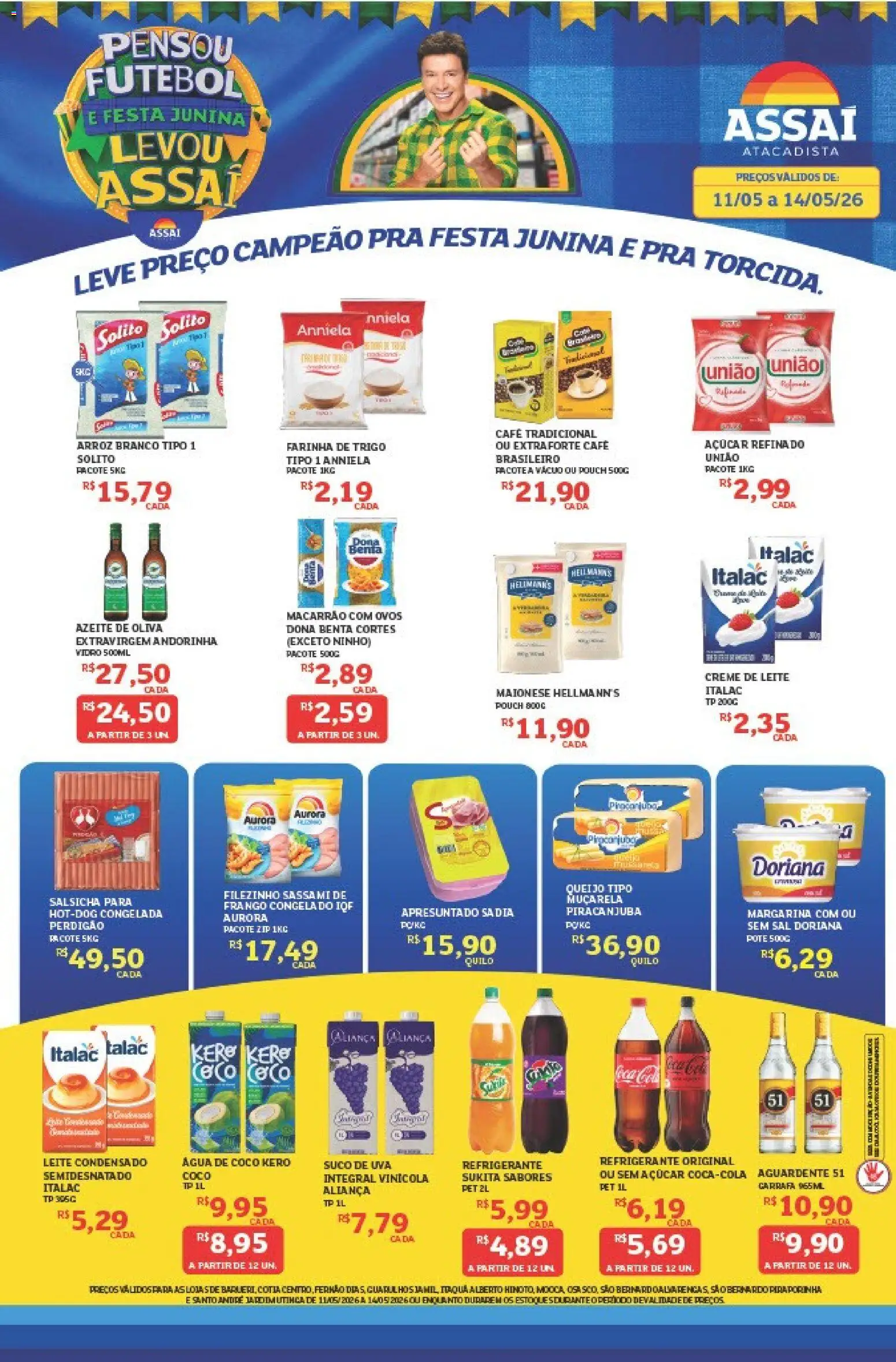 Assaí Atacadista Folheto - válido de 11.05.2026 | Página: 1 | Produtos: Doriana, Café, Frango, Margarina