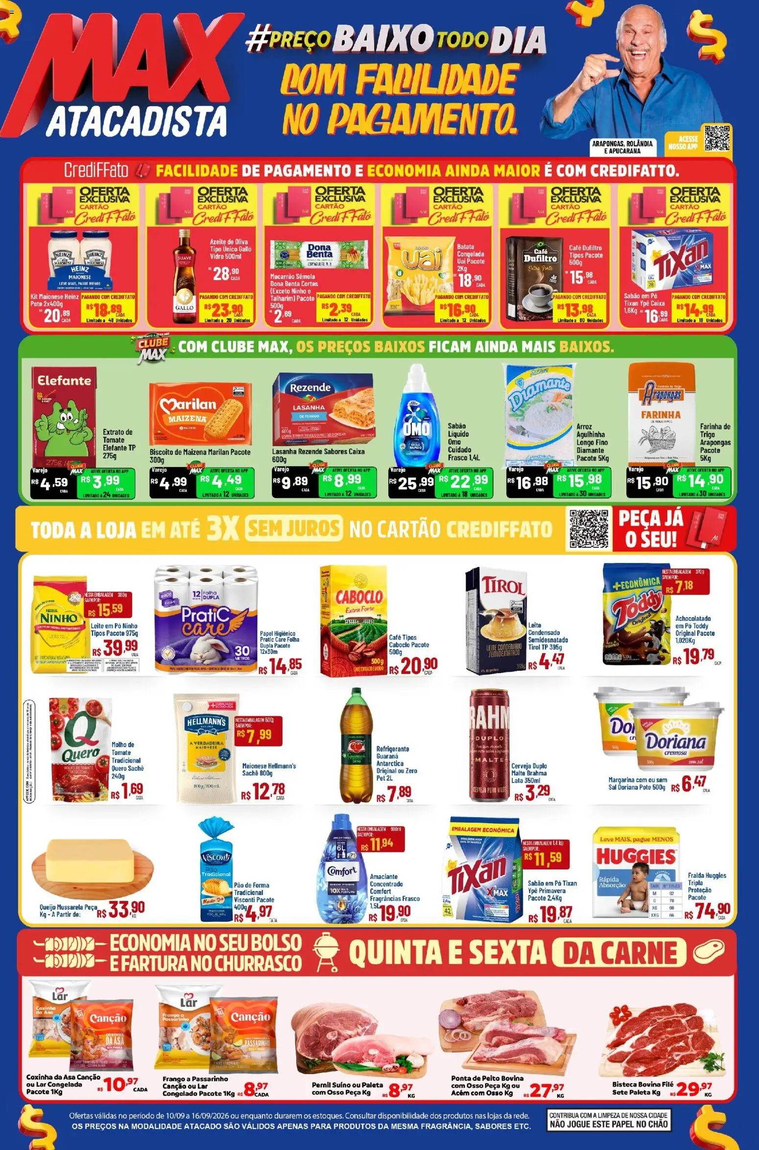 Max Atacadista Folheto - válido de 10/09/2026 | Página: 1 | Produtos: Sabão, Molho de tomate, Pão de forma, Margarina