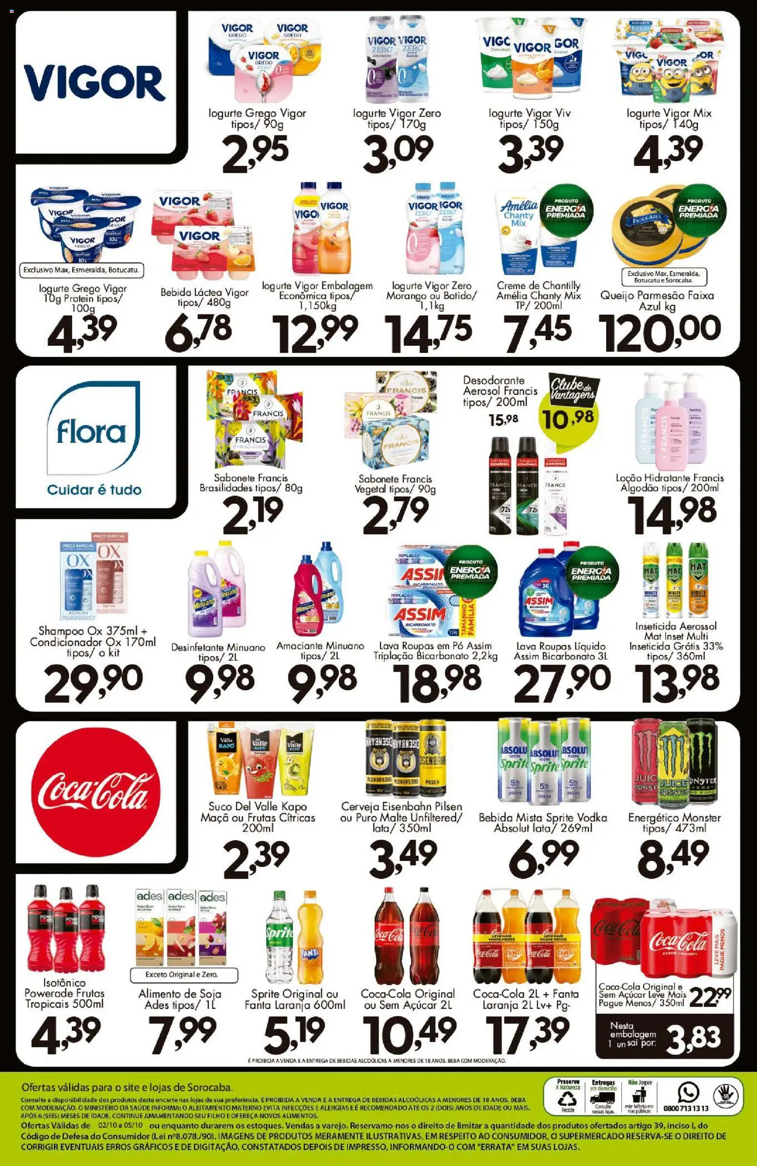 Confiança Folheto - válido de 02/10/2026 | Página: 9 | Produtos: Fanta, Cola, Creme, Algodão