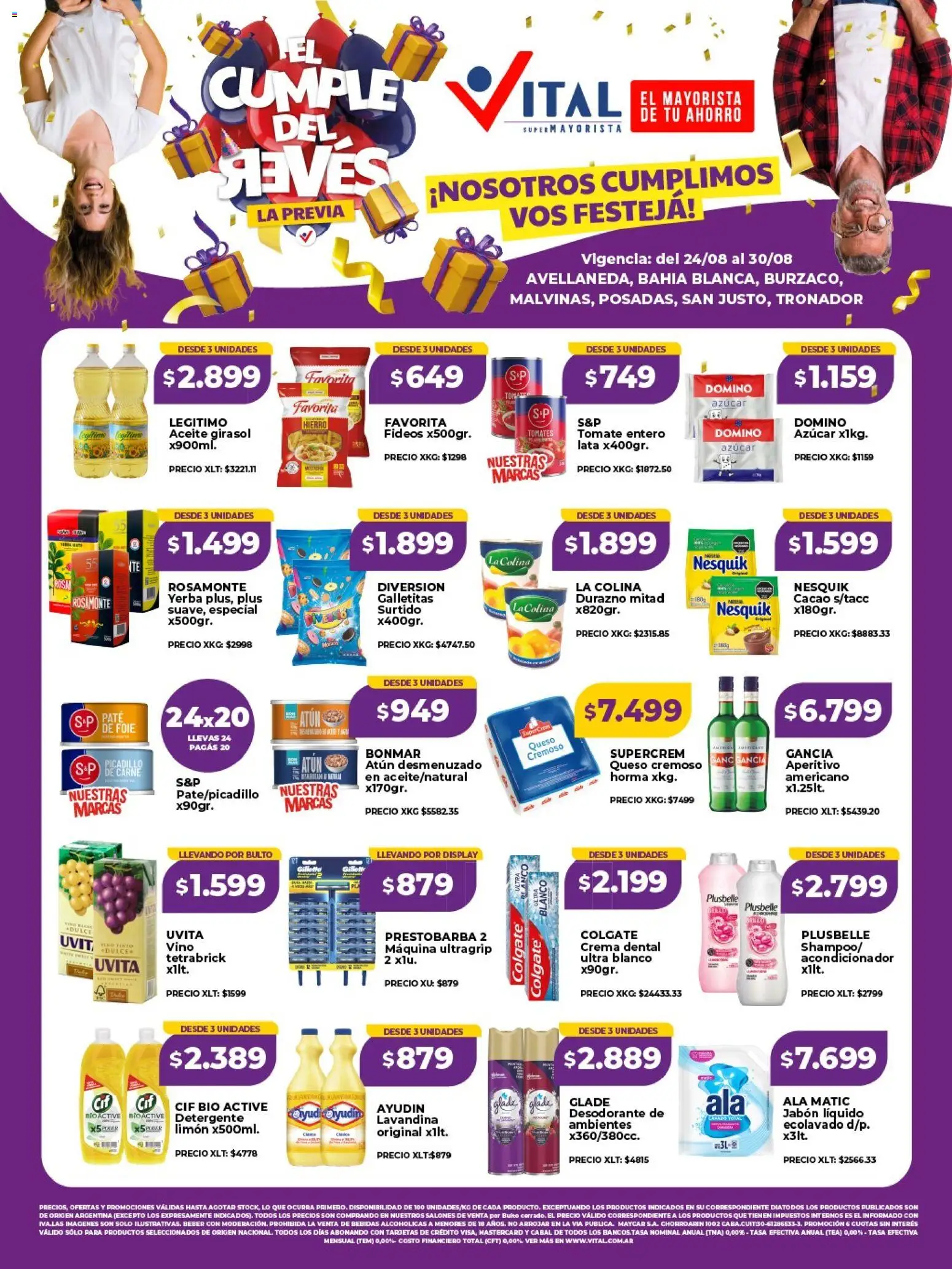 Vital - Ofertas │ válido desde el 24/08/2026 | Página: 1 | Productos: Lavandina, Azucar, Aceite, Jabón líquido