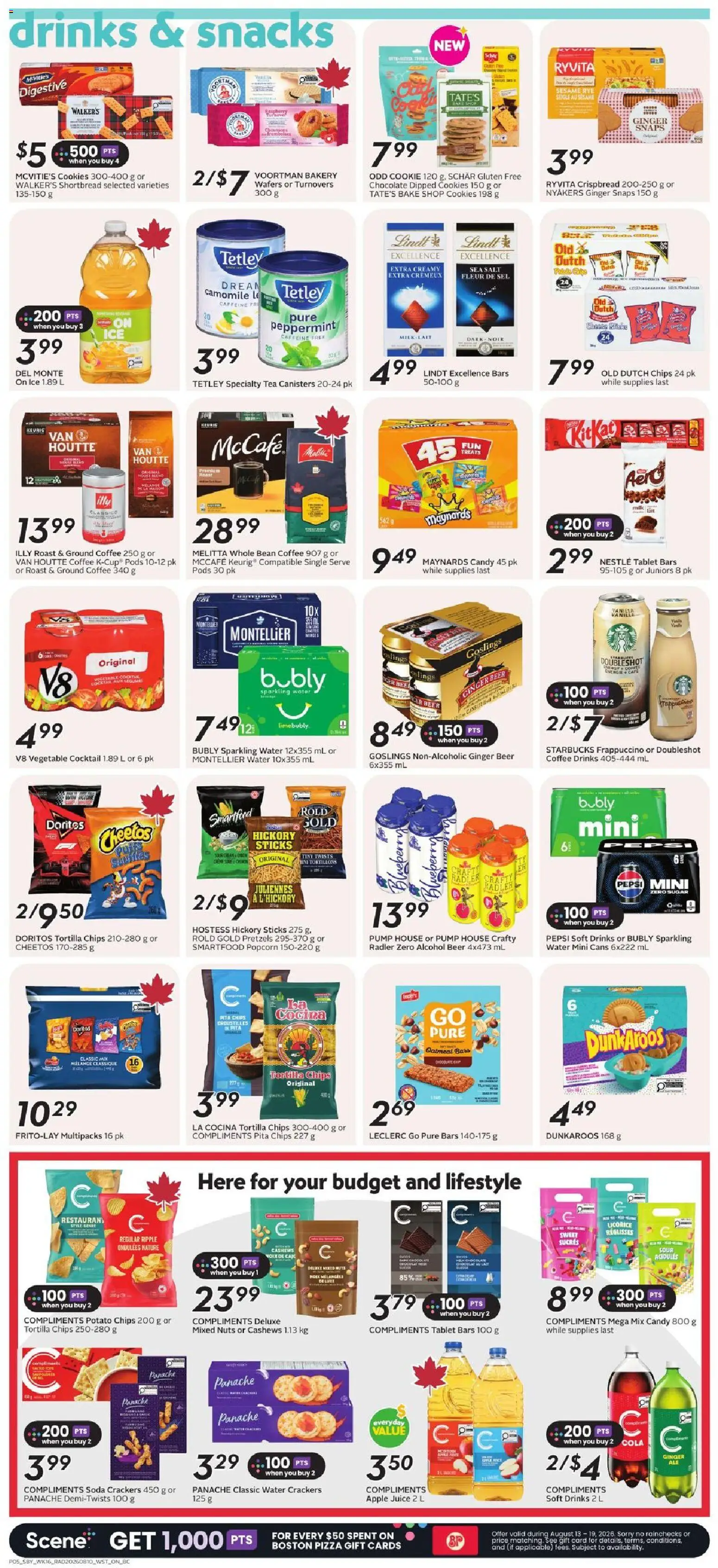 Safeway flyer valid from Aug 13, 2026 | Page: 8 | Products: Roast, Popcorn, Sesame, Cocktail