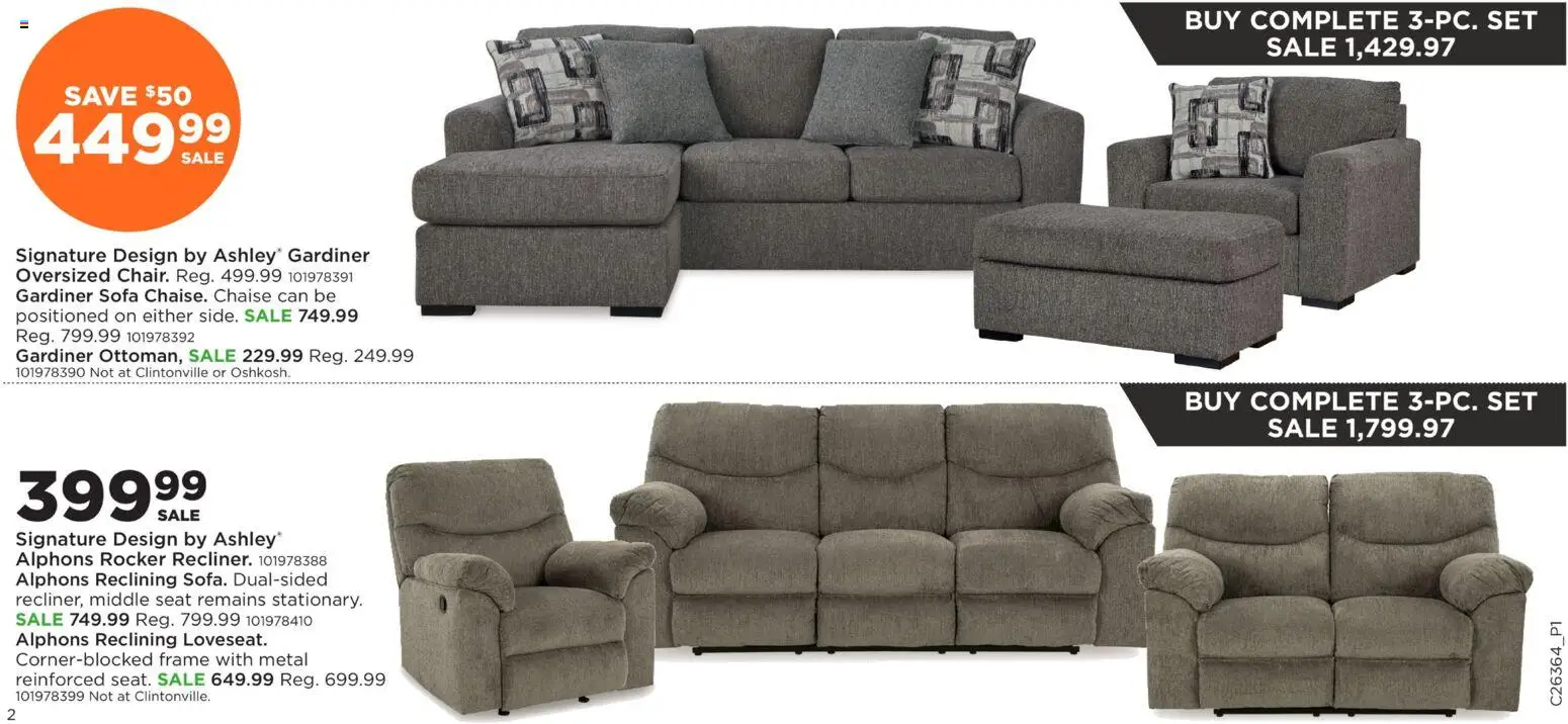 Mills Fleet Farm Signature Design - valid from 08/31/2026 | Page: 2 | Products: Sofa