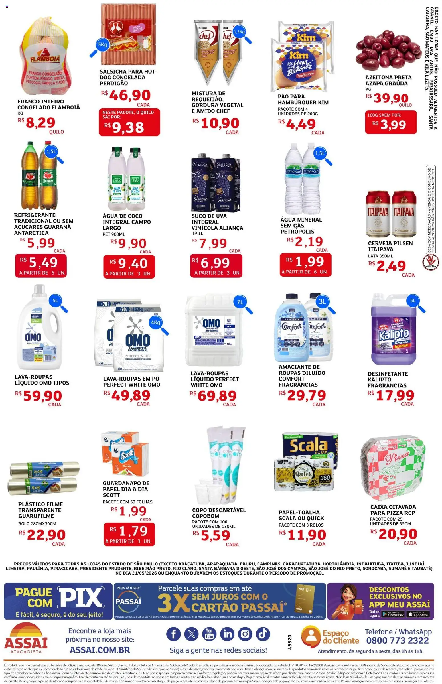 Assaí Atacadista Folheto - válido de 21.05.2026 | Página: 2 | Produtos: Guaraná, Pizza, Cerveja, Água mineral