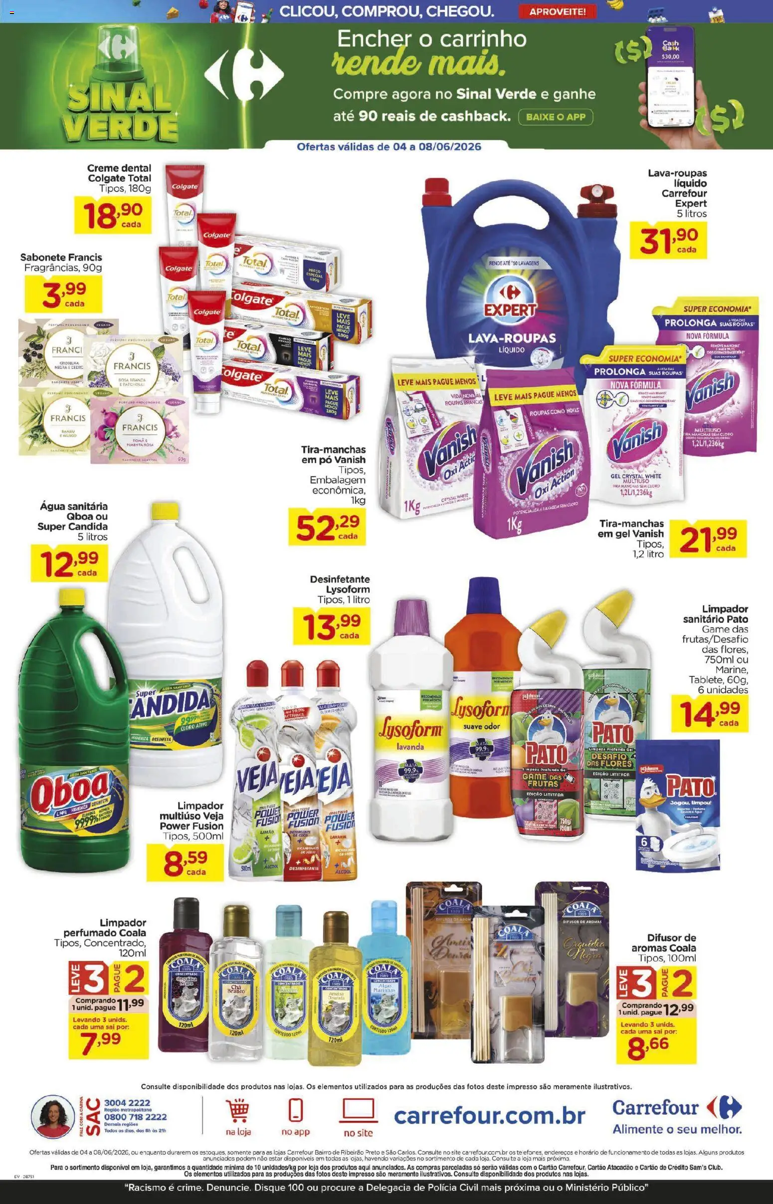 Carrefour Bairro Folheto - válido de 04.06.2026 | Página: 3 | Produtos: Creme dental colgate total, Pó, Pimenta, Creme dental