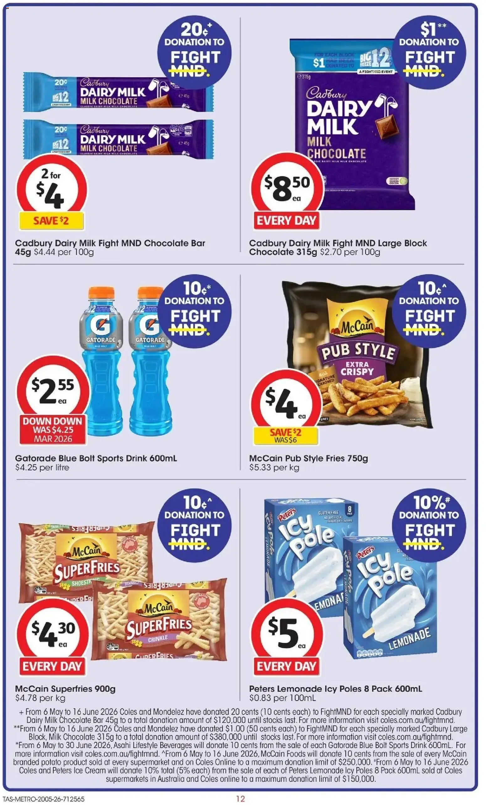 Coles catalogue - valid from 19.05.2026 | Page: 12 | Products: Milk, Dairy, Chocolate, Ice cream