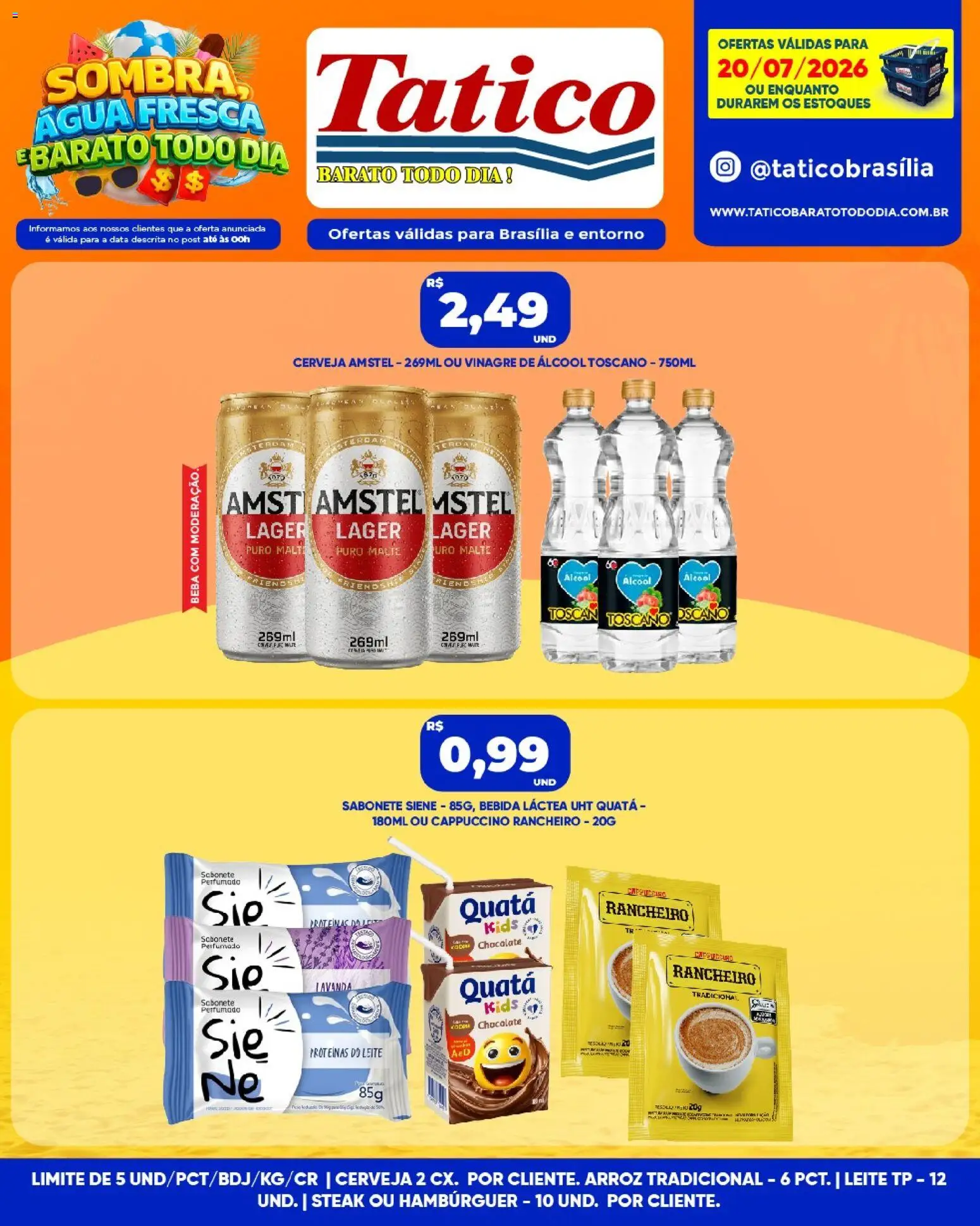 Tatico Folheto - válido de 20/07/2026 | Página: 1 | Produtos: Vinagre, Chocolate, Cerveja, Sabonete