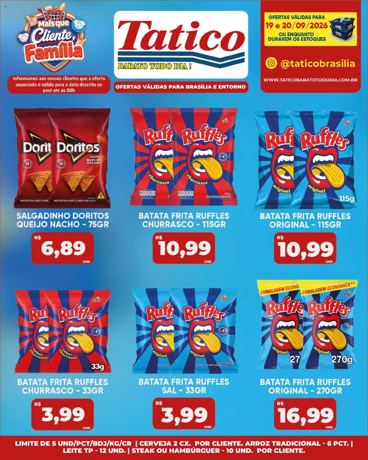 Tatico Folheto - válido de 19/09/2026 | Página: 16 | Produtos: Leite, Queijo, Cerveja, Hambúrguer