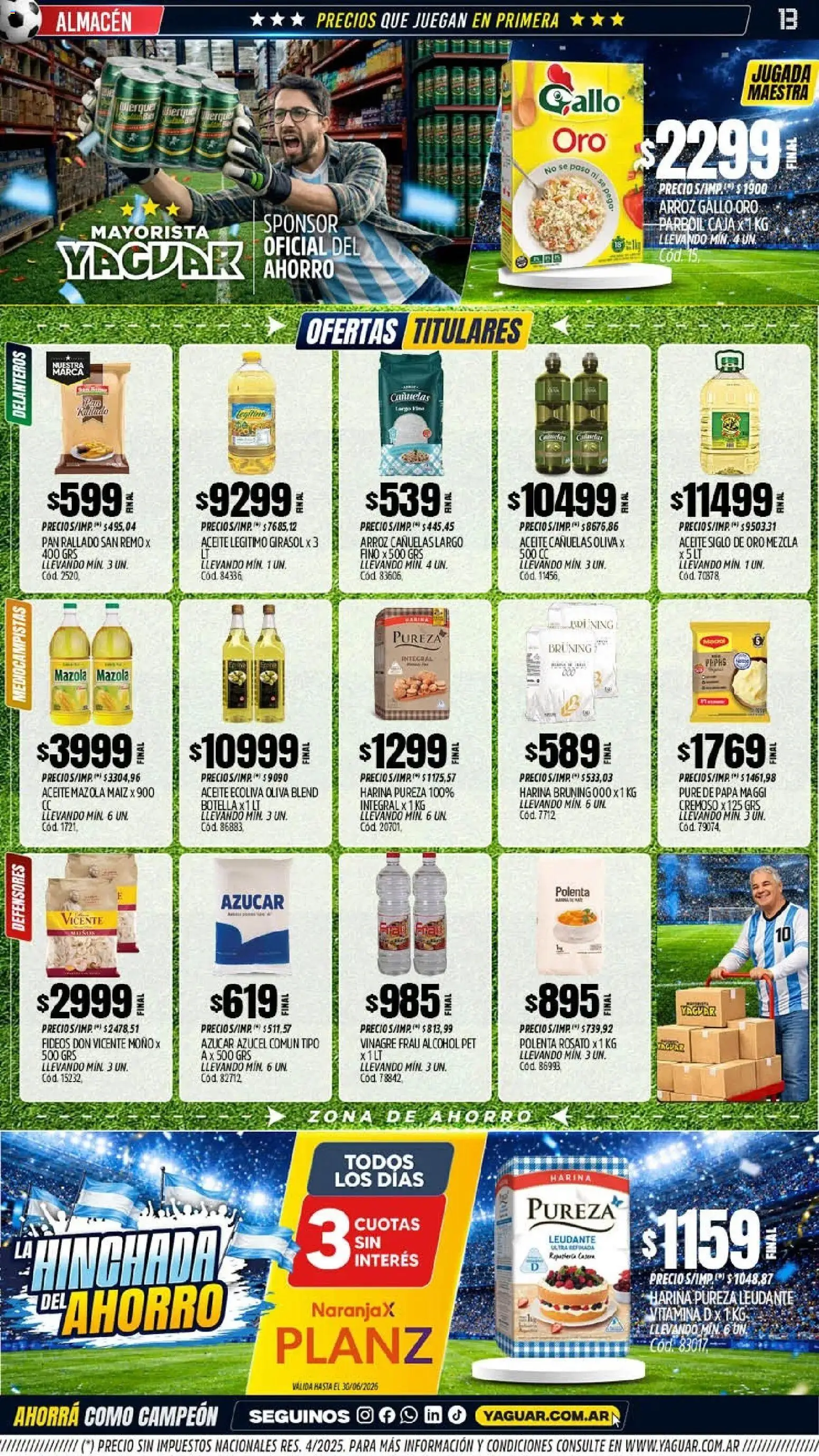 Yaguar - Oferta Semanal Jujuy │ válido desde el 01.06.2026 | Página: 13 | Productos: Botella, Moño, Azucar, Pan