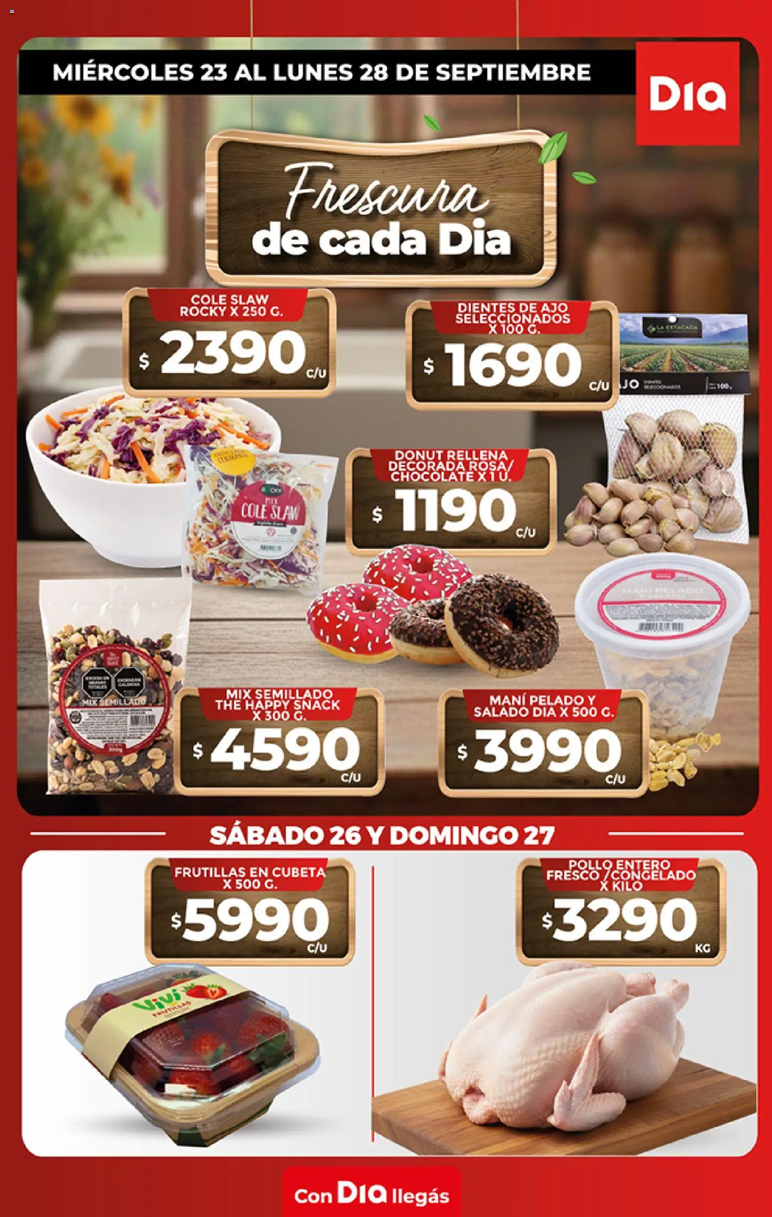 Supermercado DIA - Especial Frescos │ válido desde el 23/09/2026 | Página: 1 | Productos: Ensalada, Frutillas, Mani, Semillas