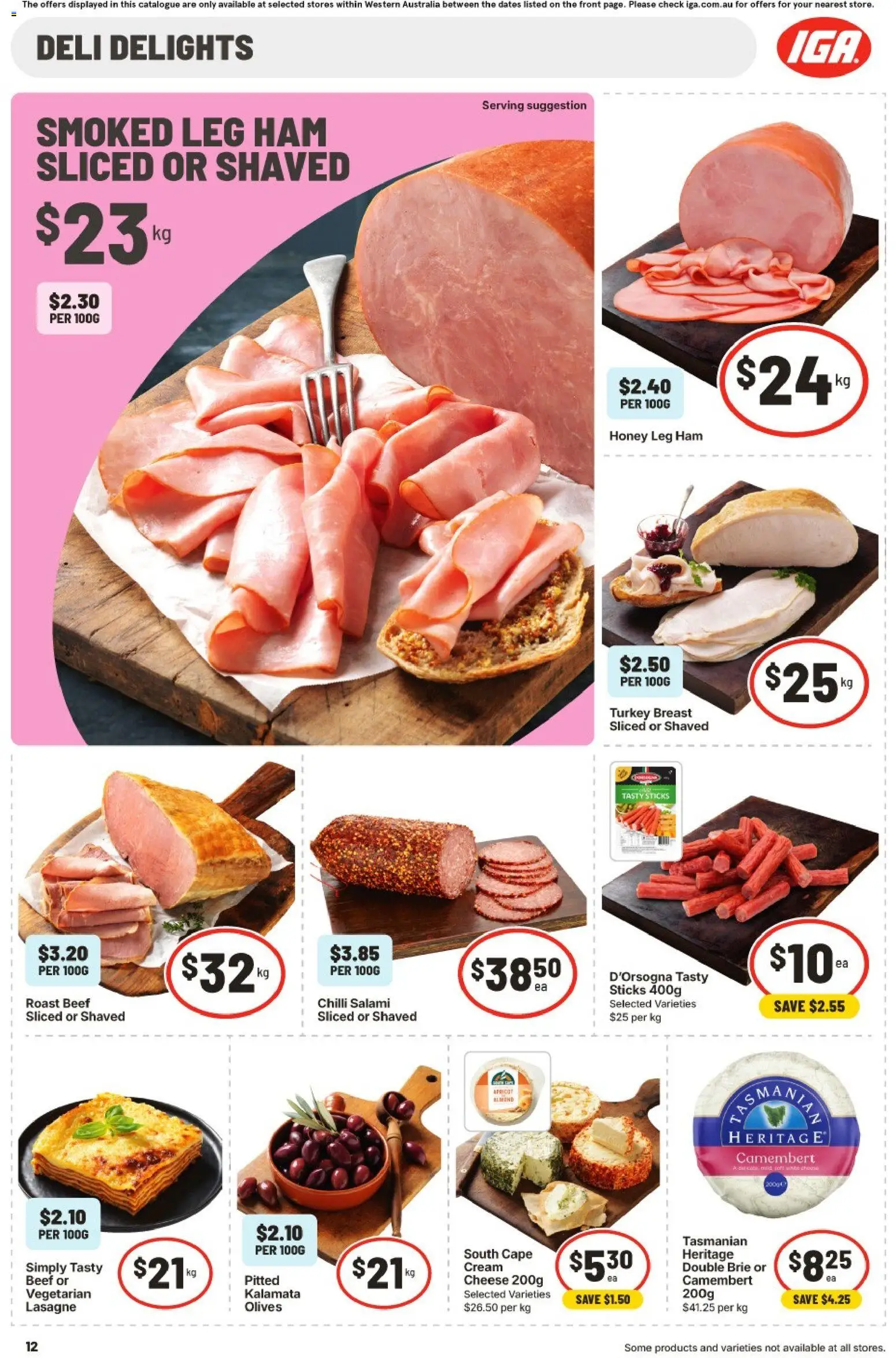 IGA catalogue - valid from 22/07/2026 | Page: 12 | Products: Cheese, Ham, Beef, Cream