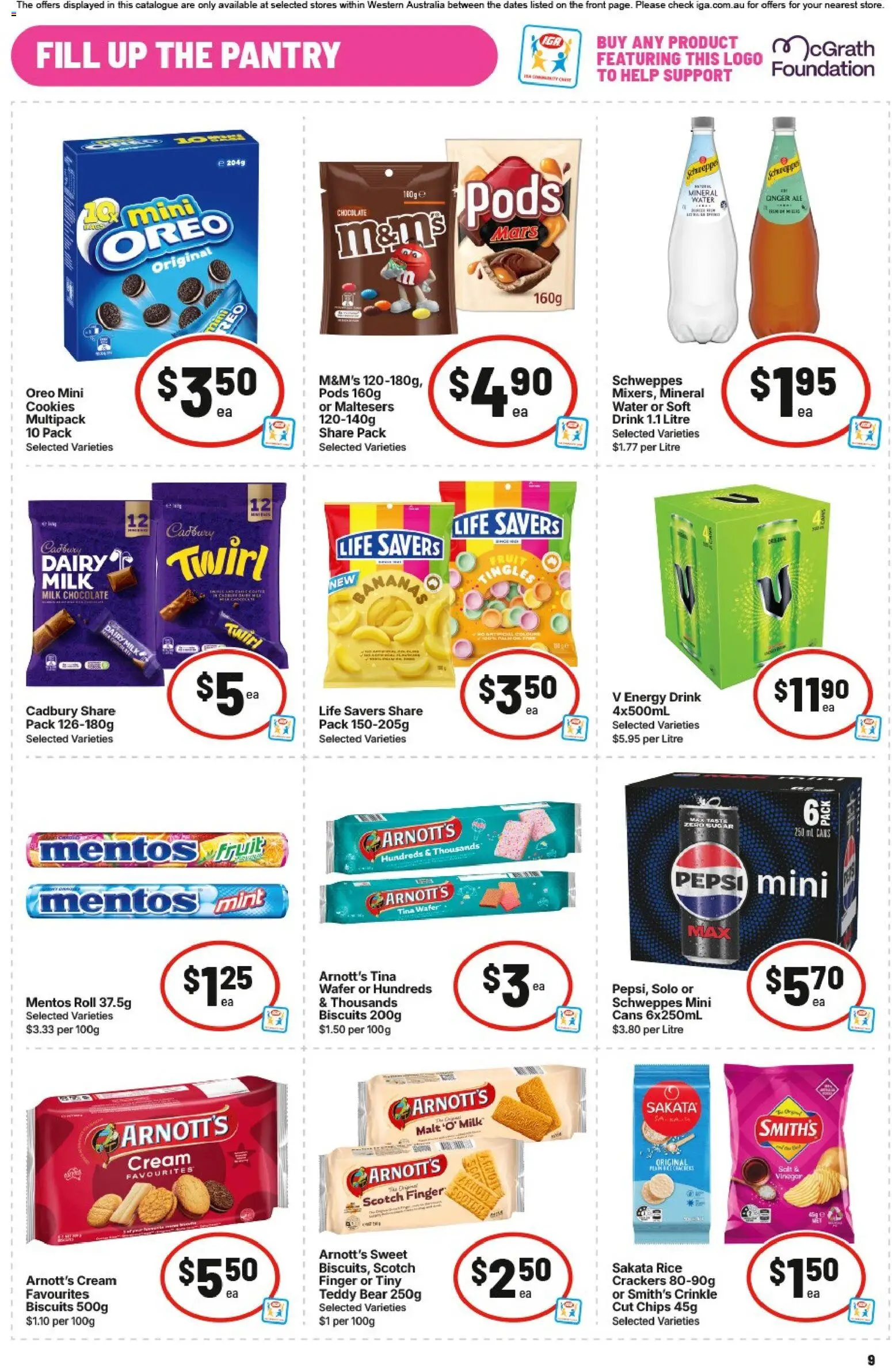 IGA catalogue - valid from 09/09/2026 | Page: 10 | Products: Crackers, Pepsi, Biscuits, Water