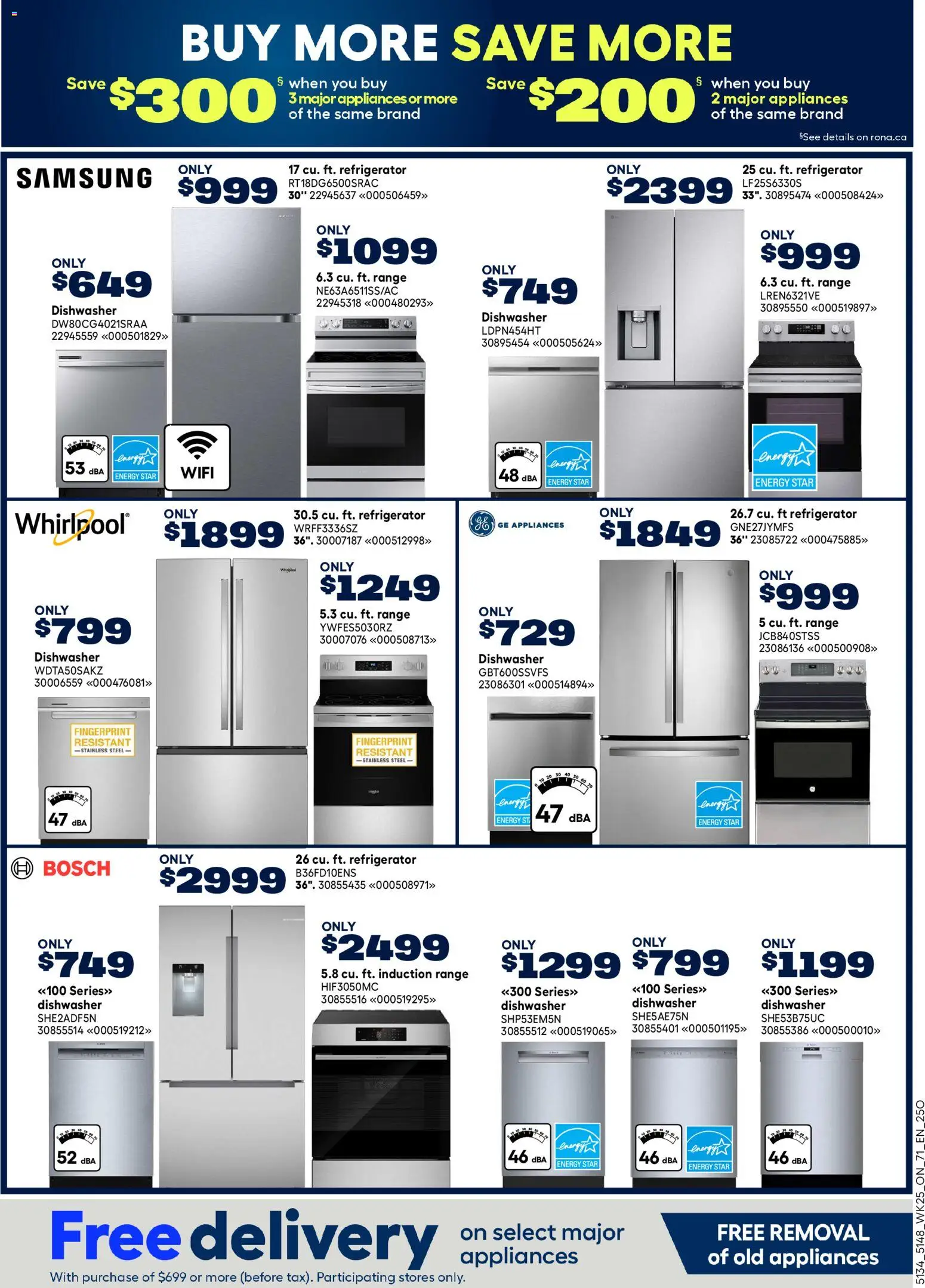 Rona flyer valid from Jul 16, 2026 | Page: 18 | Products: Refrigerator, Dishwasher