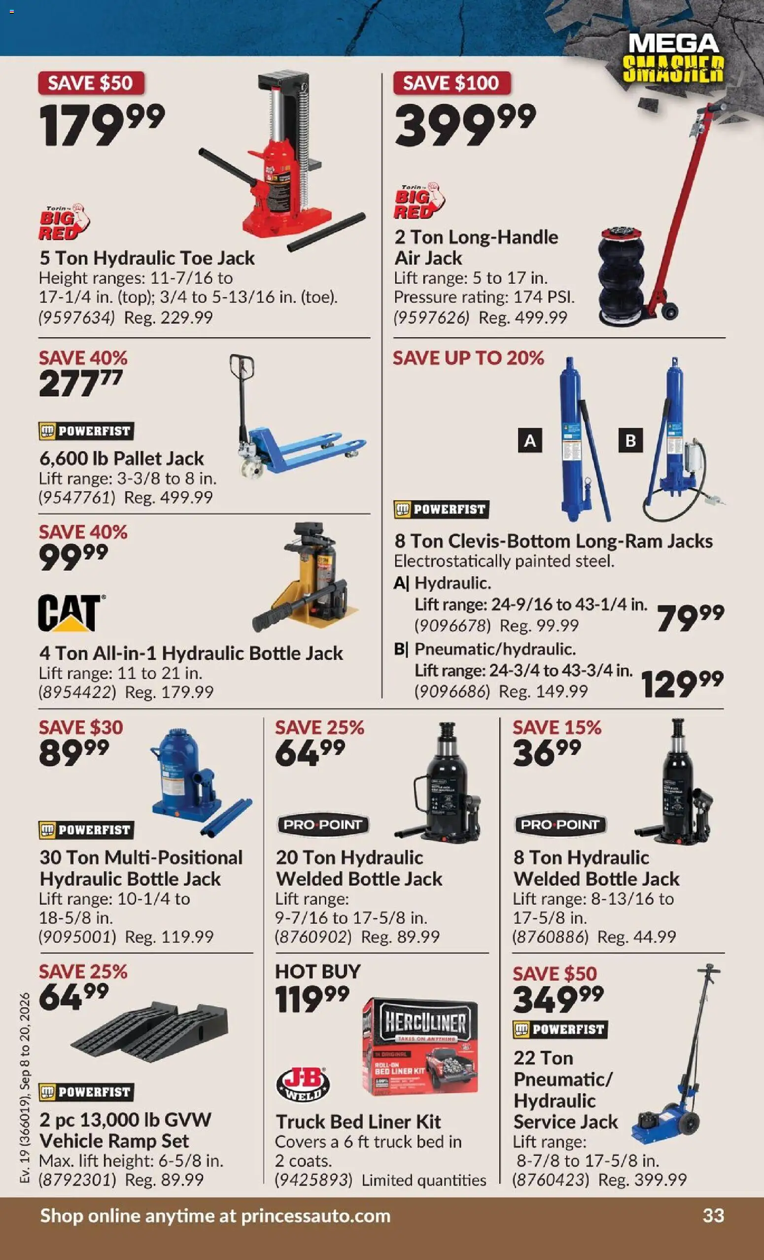 Princess Auto flyer valid from Sep 8, 2026 | Page: 36 | Products: PC, Bed