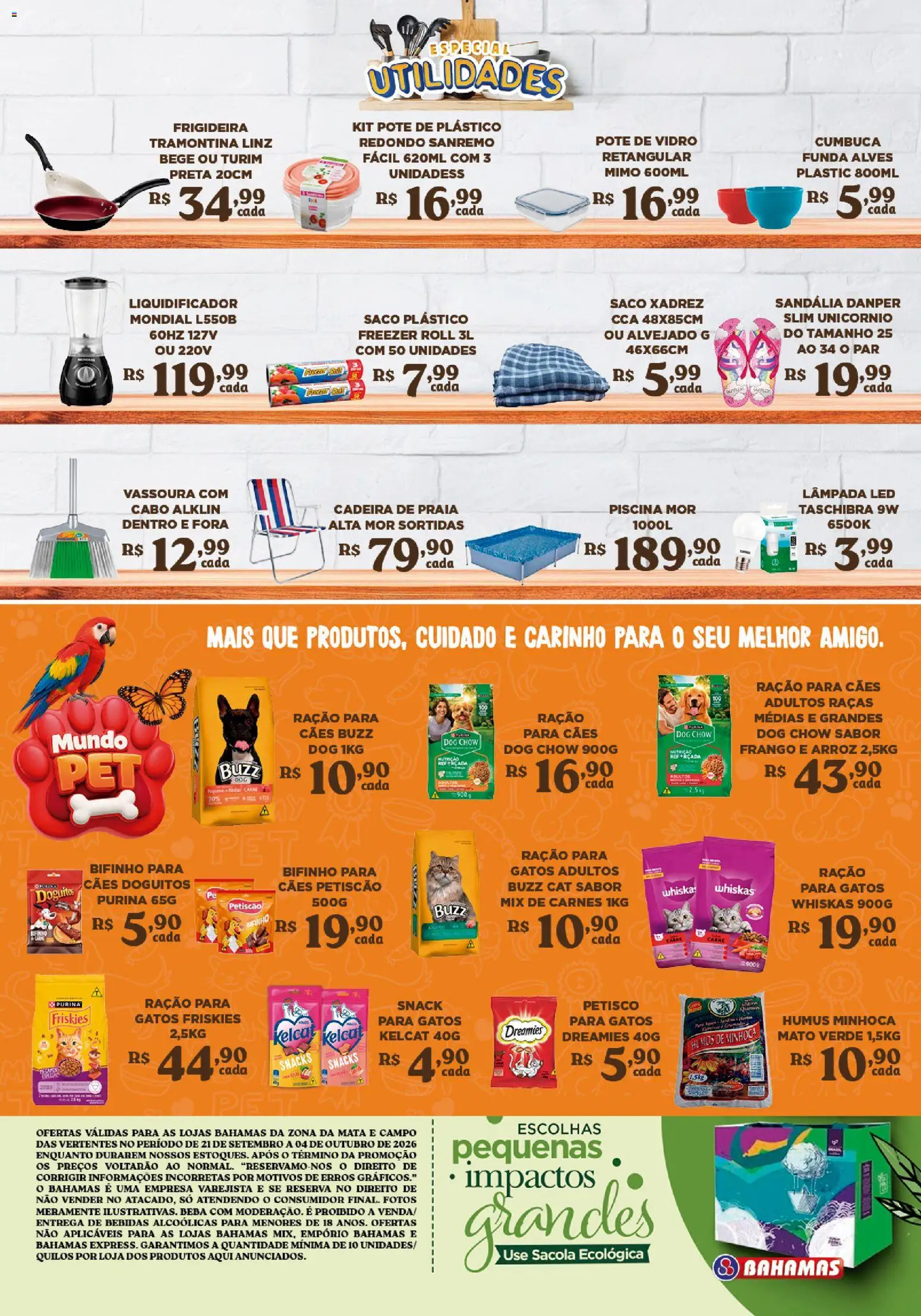 Bahamas Supermercados Folheto - válido de 21/09/2026 | Página: 12 | Produtos: Lâmpada led, Sacola, Frango, Cabo