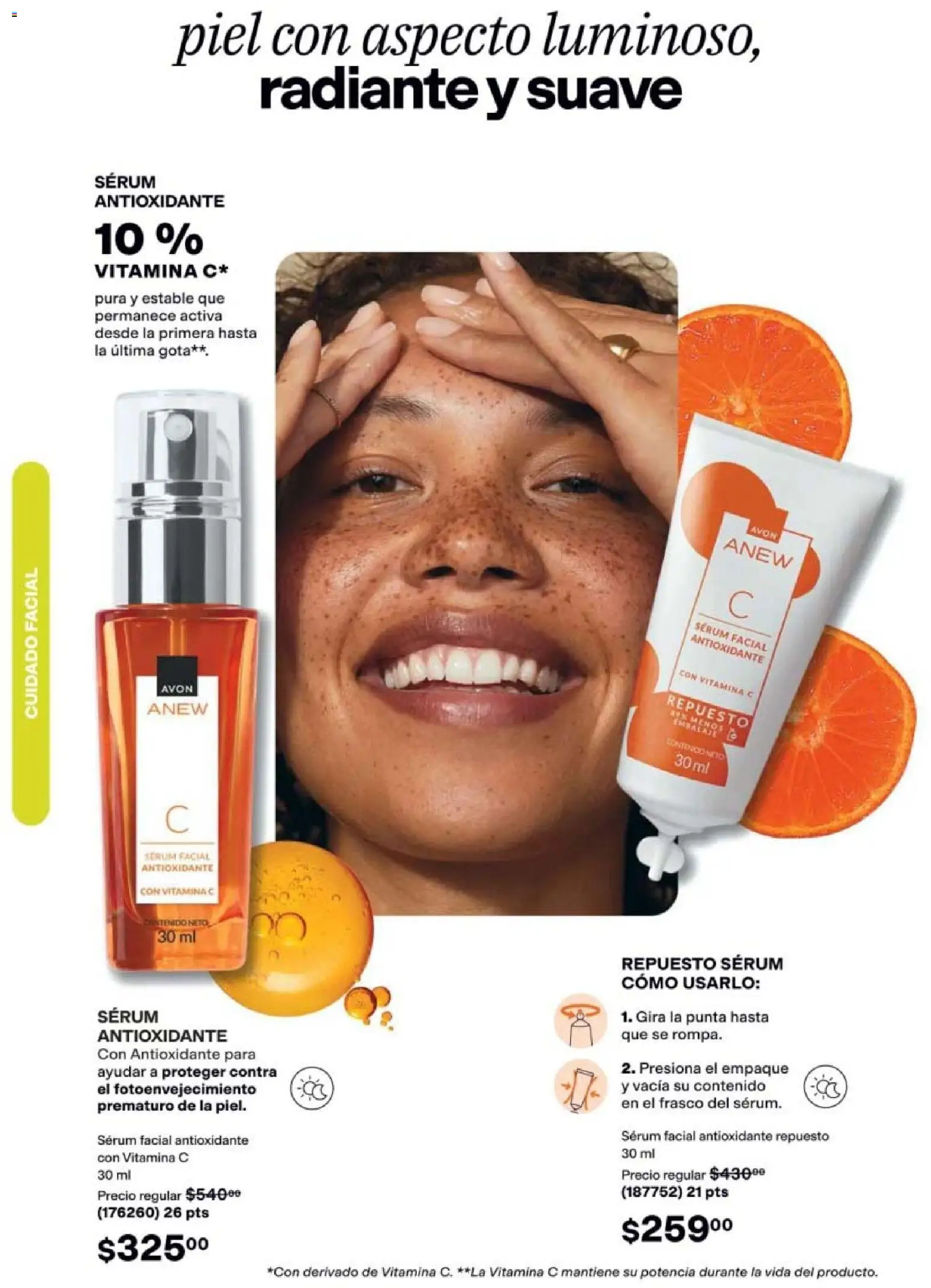 Nuevas ofertas de AVON válidas en toda la República Mexicana desde el 20/08/2026. ¡Encuentra las mejores ofertas en AVON campaña 12 2026! | Página: 108 | Productos: Serum, Frasco, Radiante