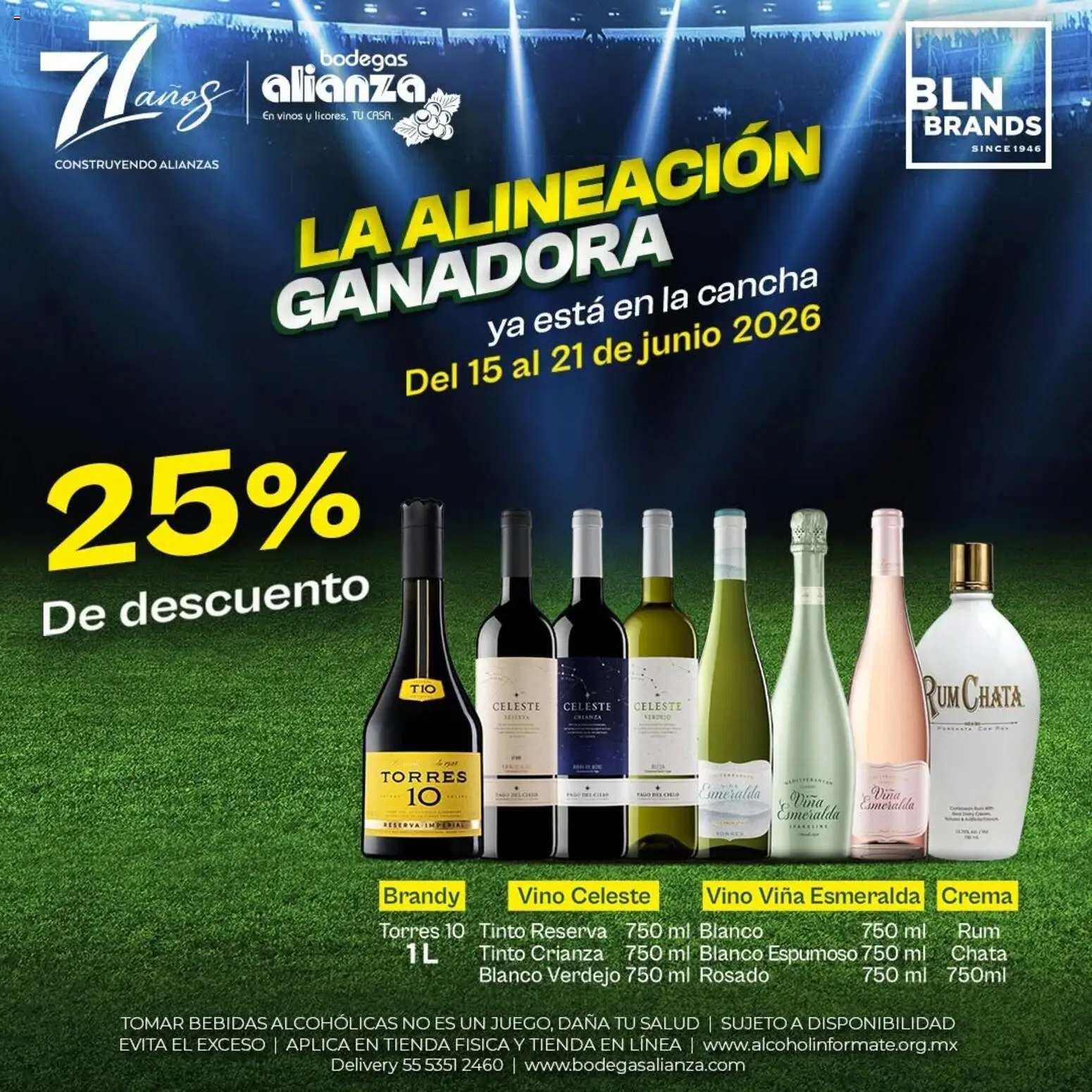 Nuevas ofertas de Bodegas Alianza válidas en toda la República Mexicana desde el 15.06.2026. ¡Encuentra las mejores ofertas en Bodegas Alianza catálogo La alineación ganadora! | Página: 4 | Productos: Crema, Vino