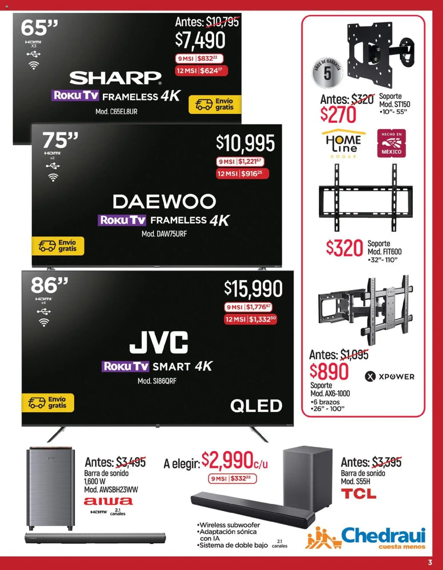 Nuevas ofertas de Chedraui válidas en toda la República Mexicana desde el 15.05.2026. ¡Encuentra las mejores ofertas en Chedraui folleto Descuentos! | Página: 3 | Productos: Barra