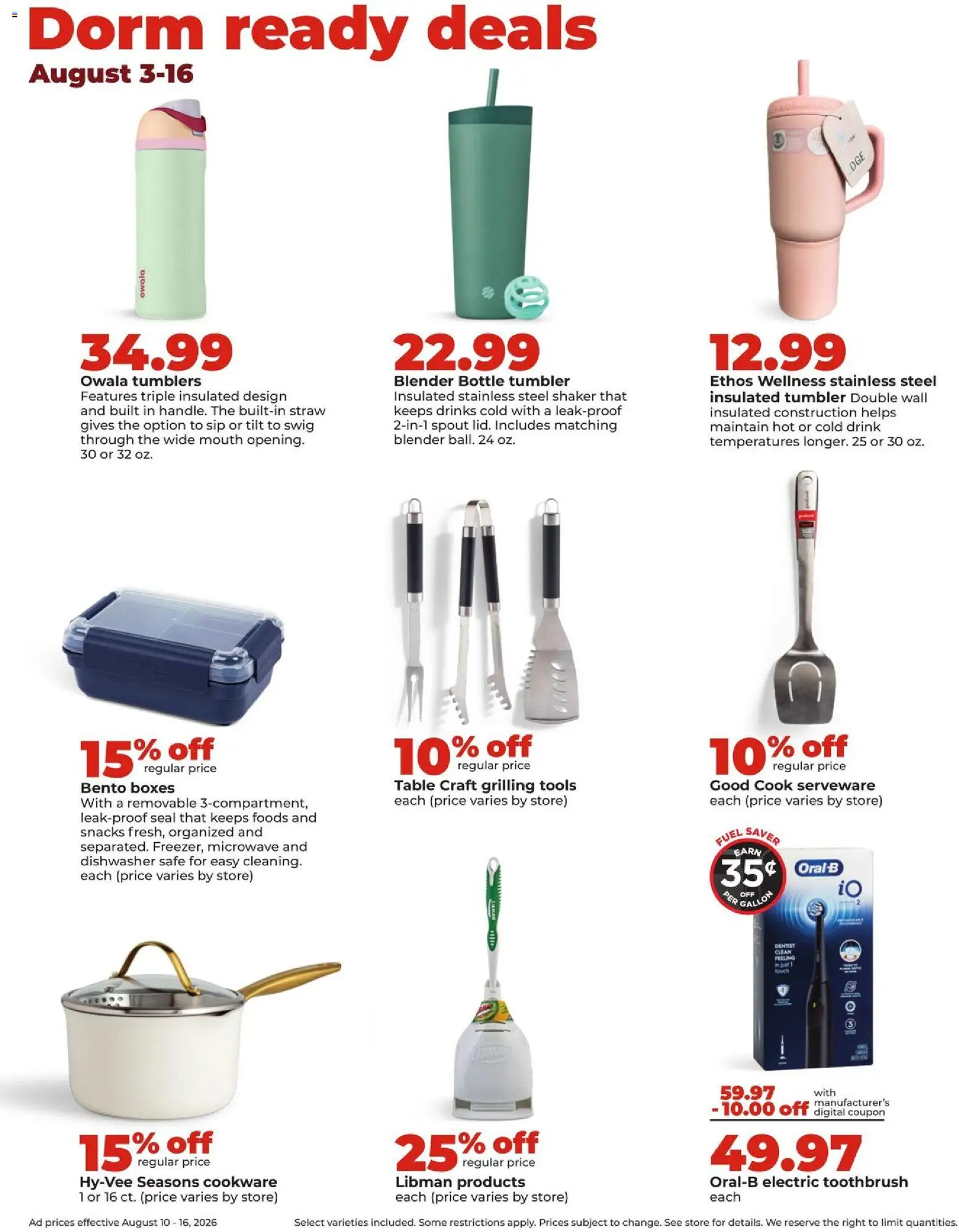 HyVee Weekly Ad - valid from 08/10/2026 | Page: 37 | Products: Electric toothbrush, Safe, Snacks, Dishwasher