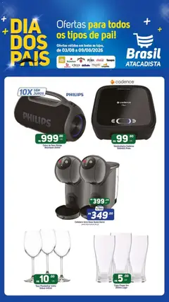 Brasil Atacadista ofertas Dia dos Pais - Pré-Visualização do folheto da loja Brasil Atacadista, válido de 03/08/2026 | Página: 2 | Produtos: Caixa de som, Cafeteira, Vinho, Heineken