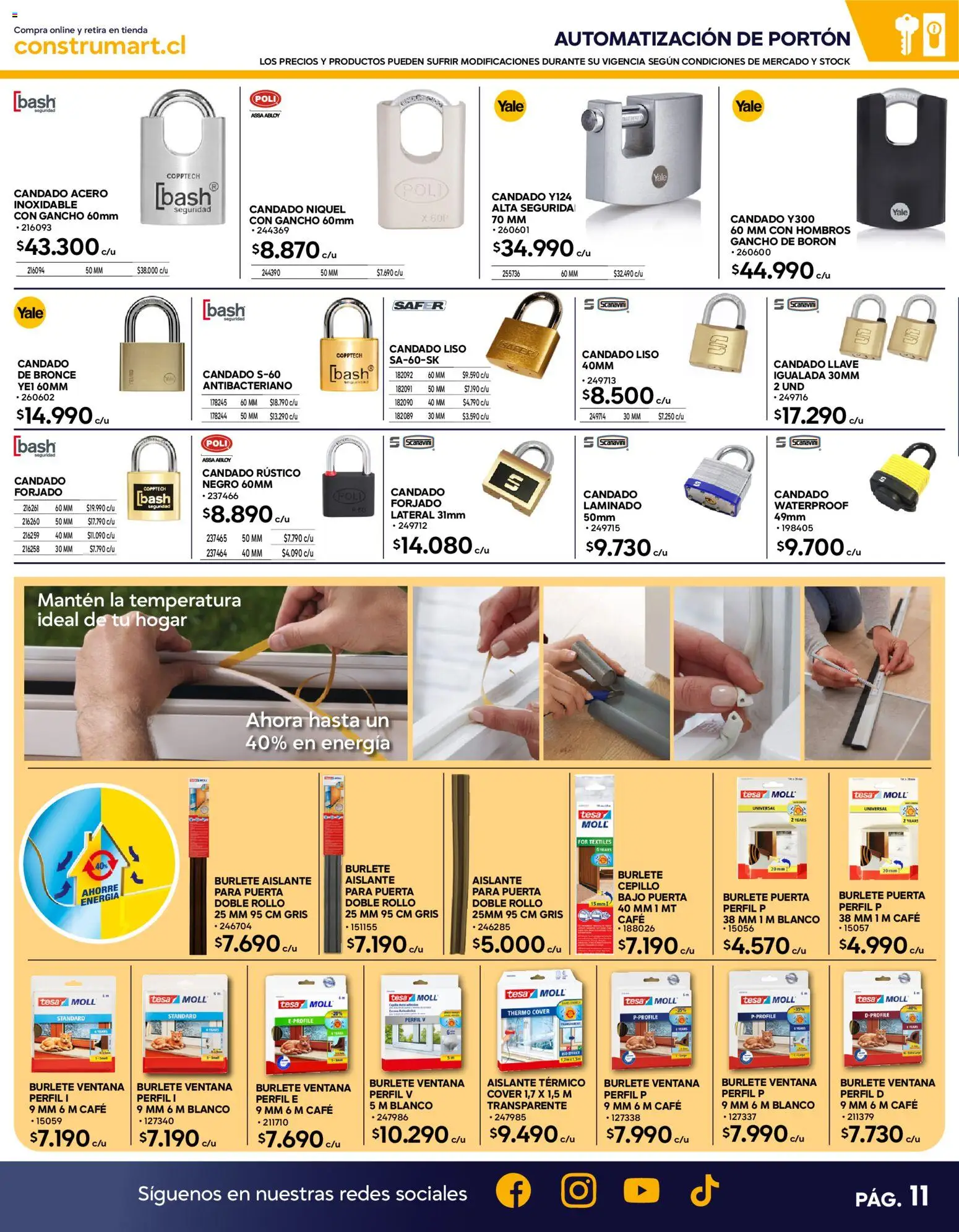 Construmart Ofertas │ válido desde el 01.06.2026 | Página: 11 | Productos: Cepillo, Café, Llave, Candado